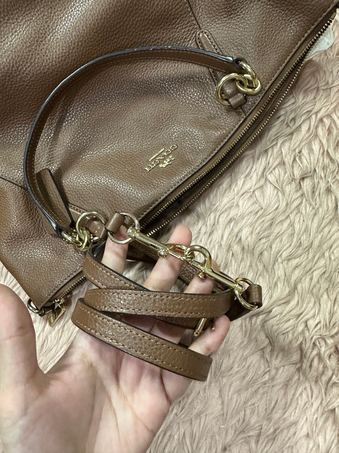 ORIG Preloved COACH Small Kelsey Satchel Brown Bag
