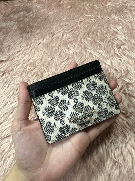 ORIG Preloved Kate Spade KS Spade Flower Small Slim Card Holder Wallet
