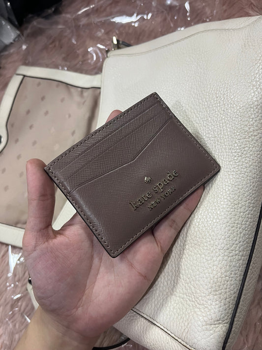 ORIG Preloved Kate Spade KS Staci Small Slim Card Holder Brown Wallet