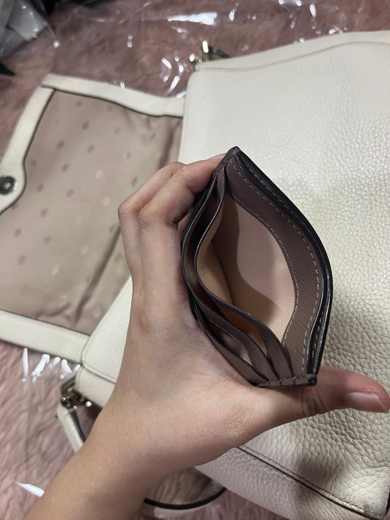 ORIG Preloved Kate Spade KS Staci Small Slim Card Holder Brown Wallet