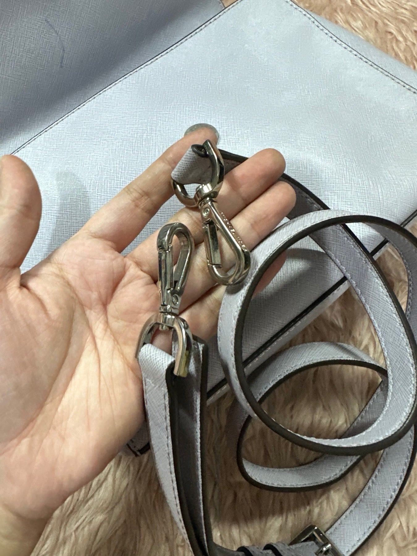 ORIG Preloved MICHAEL KORS MK Grey Medium Ava Top Handle Bag