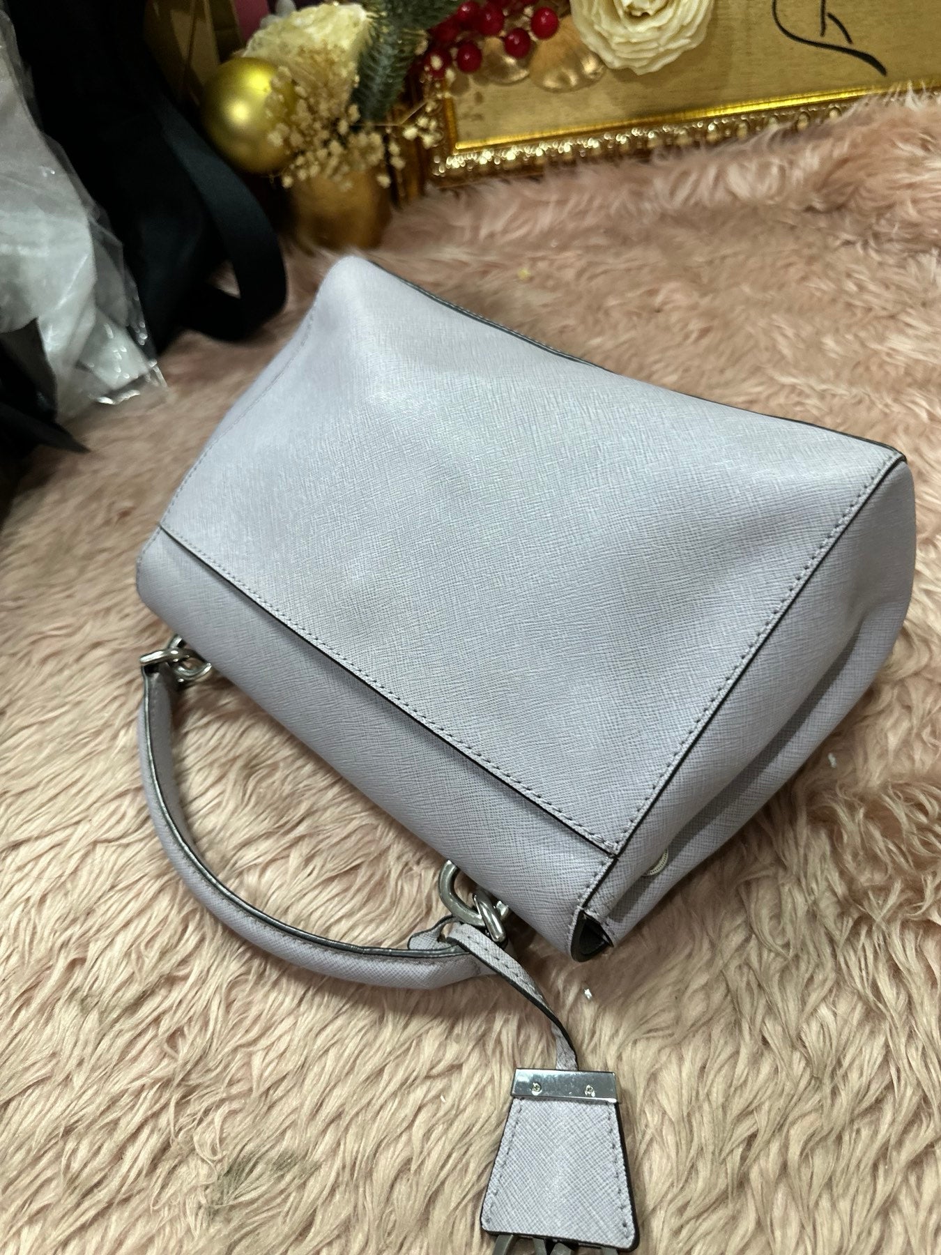 ORIG Preloved MICHAEL KORS MK Grey Medium Ava Top Handle Bag
