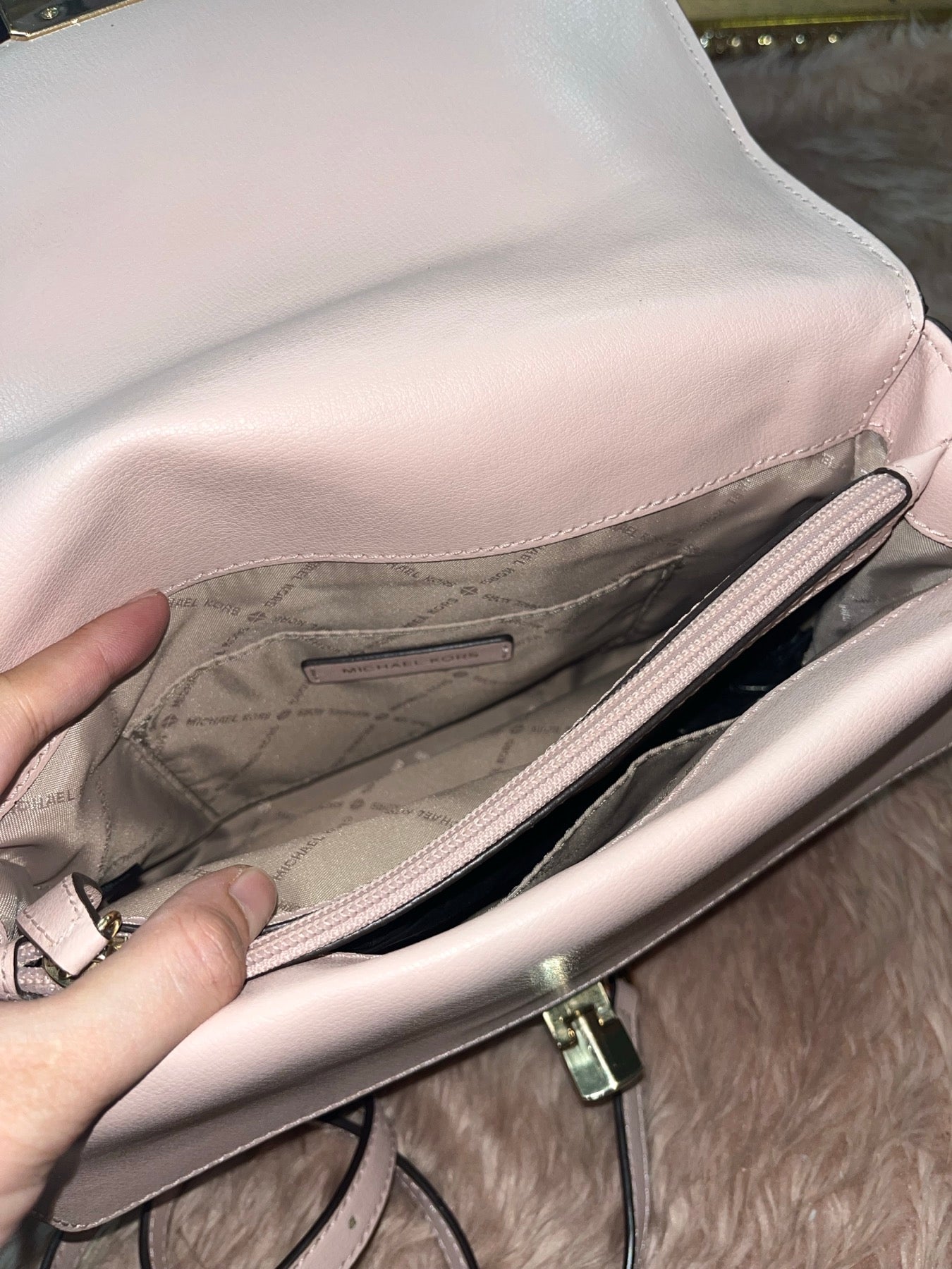 ORIG Preloved MICHAEL KORS MK Sloan Medium Top Handle Satchel Pink Bag