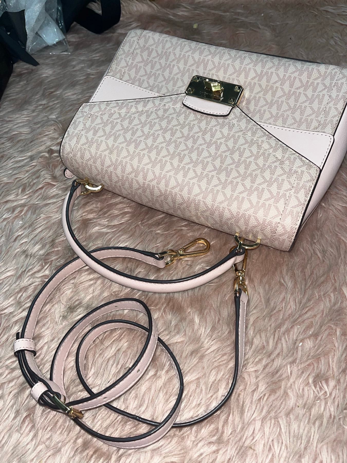 ORIG Preloved MICHAEL KORS MK Sloan Medium Top Handle Satchel Pink Bag