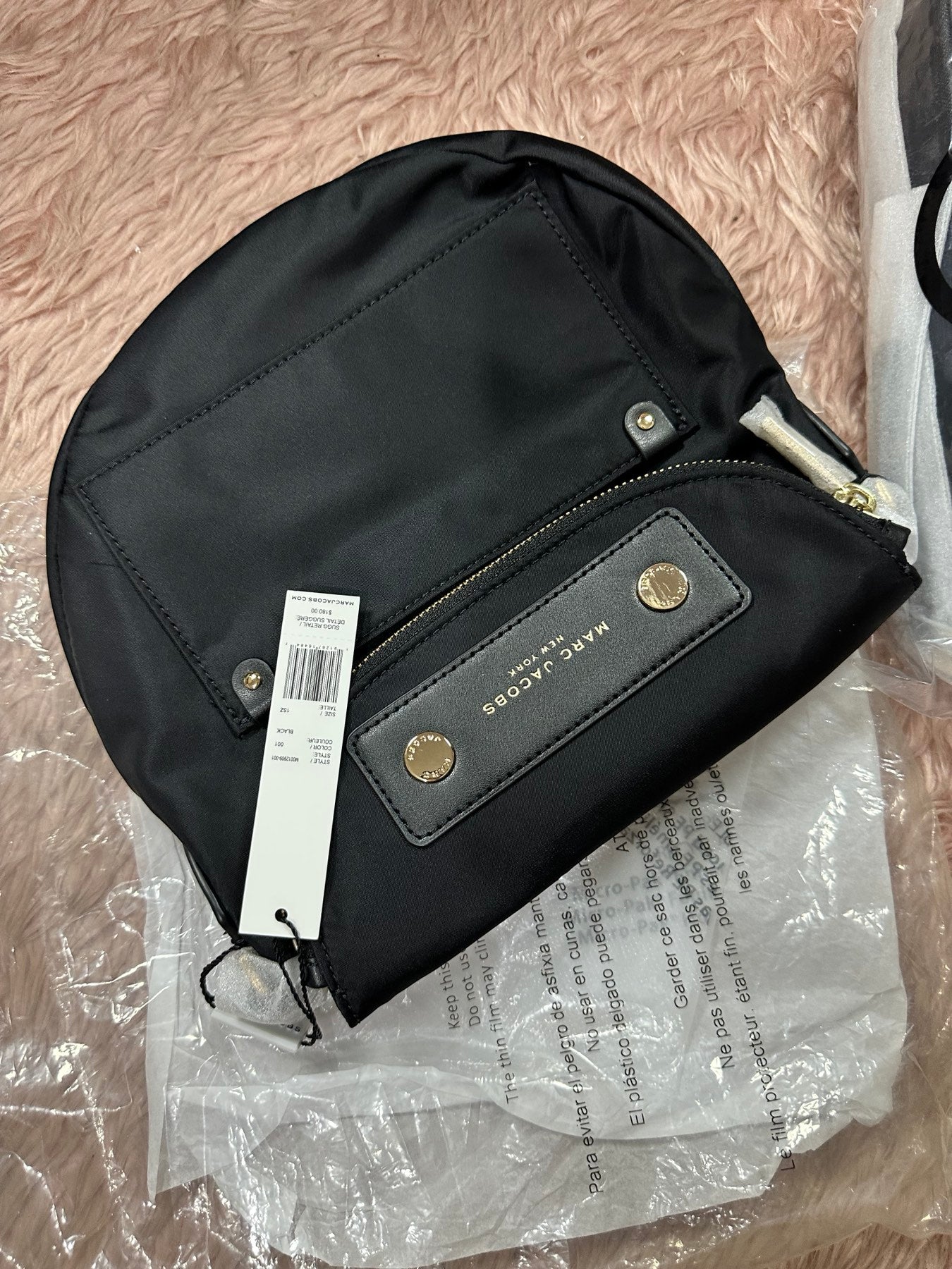 ORIG & IMPORTED MARC JACOBS MJ Preppy Nylon Mini Natasha Crossbody Bag Black