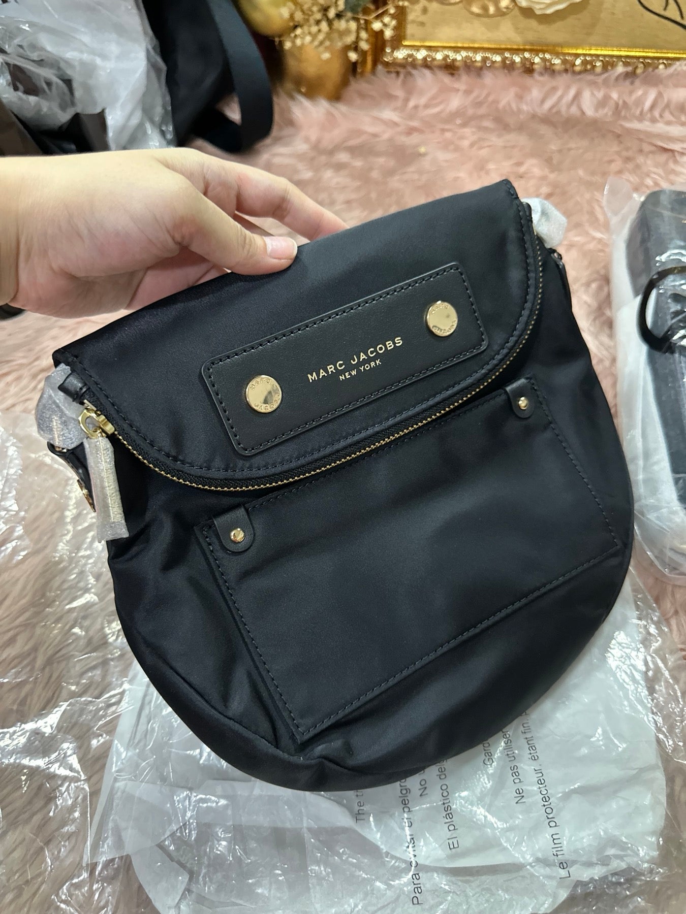 ORIG & IMPORTED MARC JACOBS MJ Preppy Nylon Mini Natasha Crossbody Bag Black