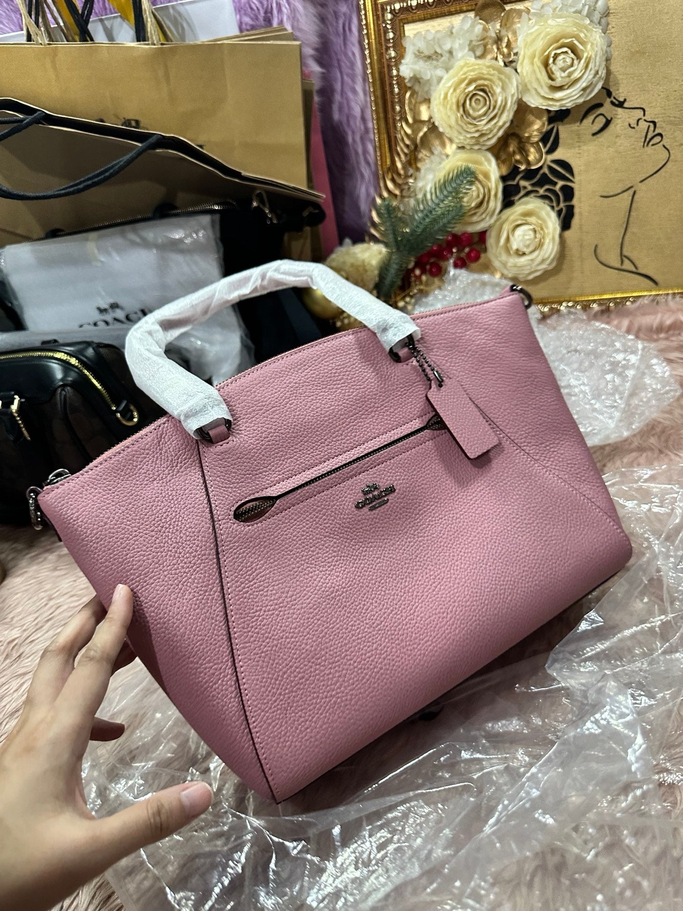 ORIG & IMPORTED COACH Prairie Satchel Bag in True Pink