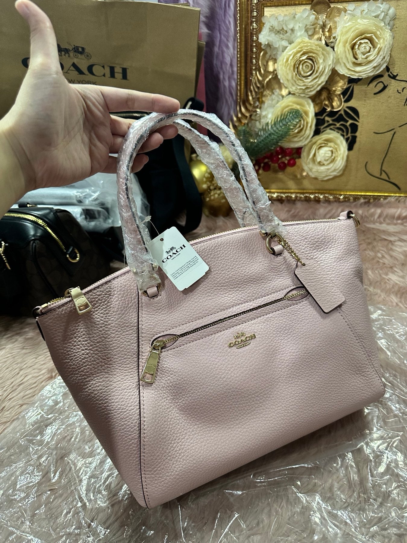 ORIG & IMPORTED COACH Prairie Satchel Bag in Light Pink