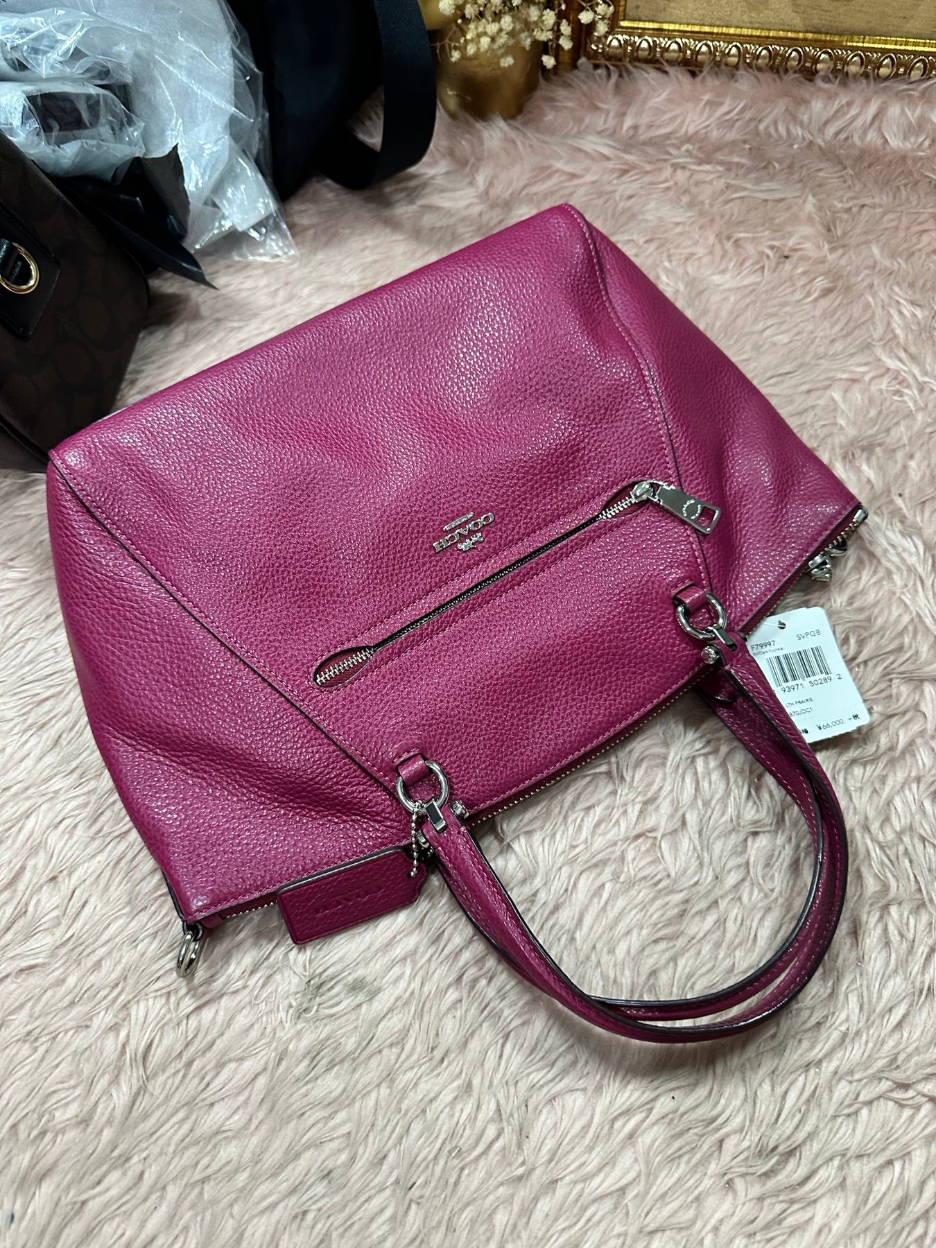 ORIG & IMPORTED COACH Prairie Satchel Bag in Fuschia Pink