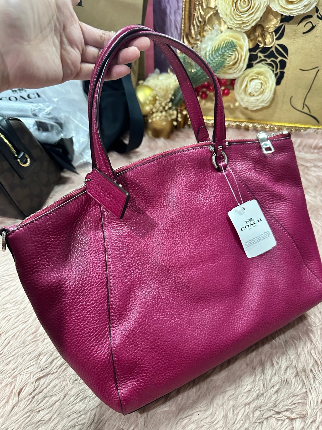 ORIG & IMPORTED COACH Prairie Satchel Bag in Fuschia Pink