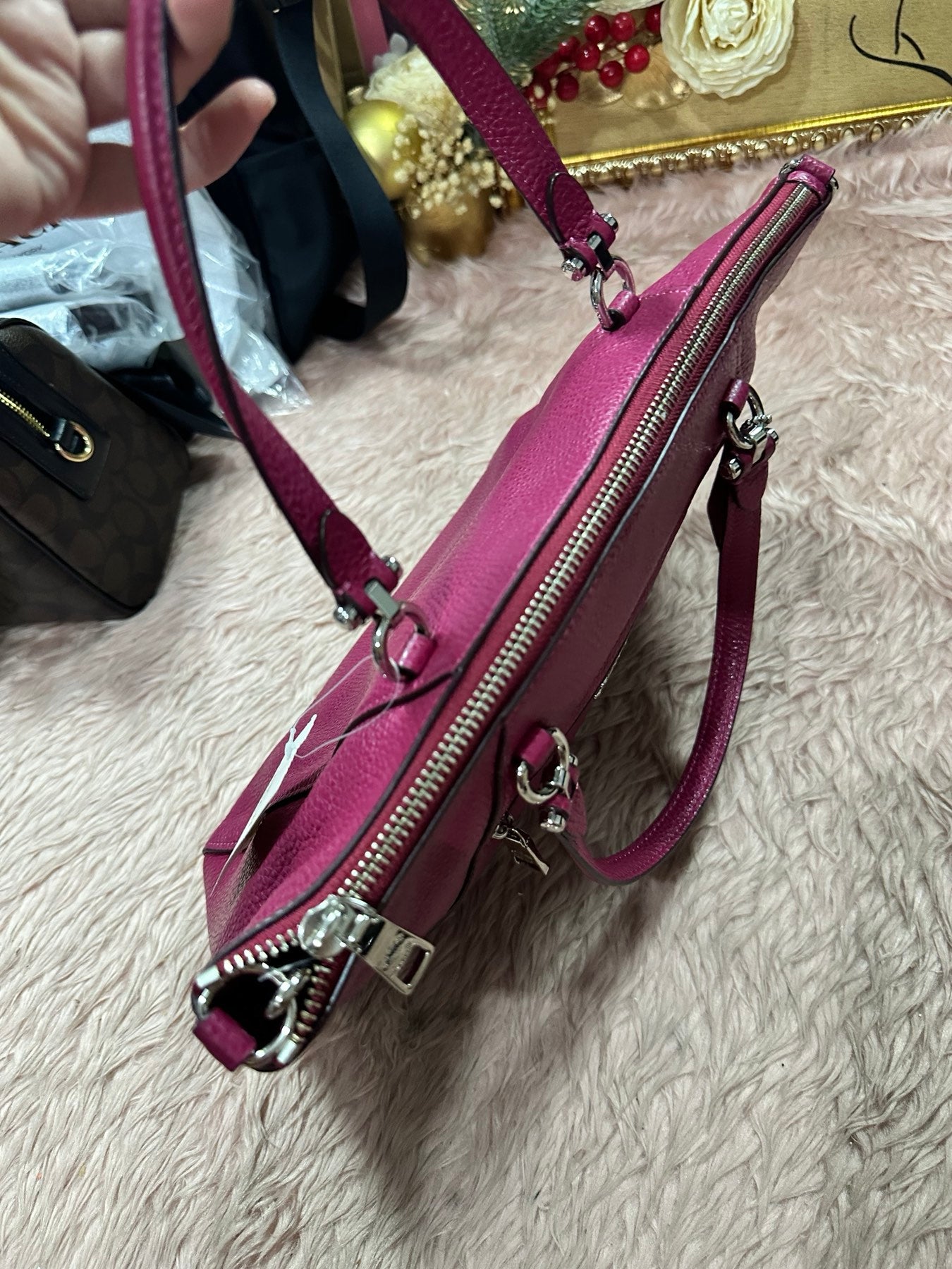 ORIG & IMPORTED COACH Prairie Satchel Bag in Fuschia Pink