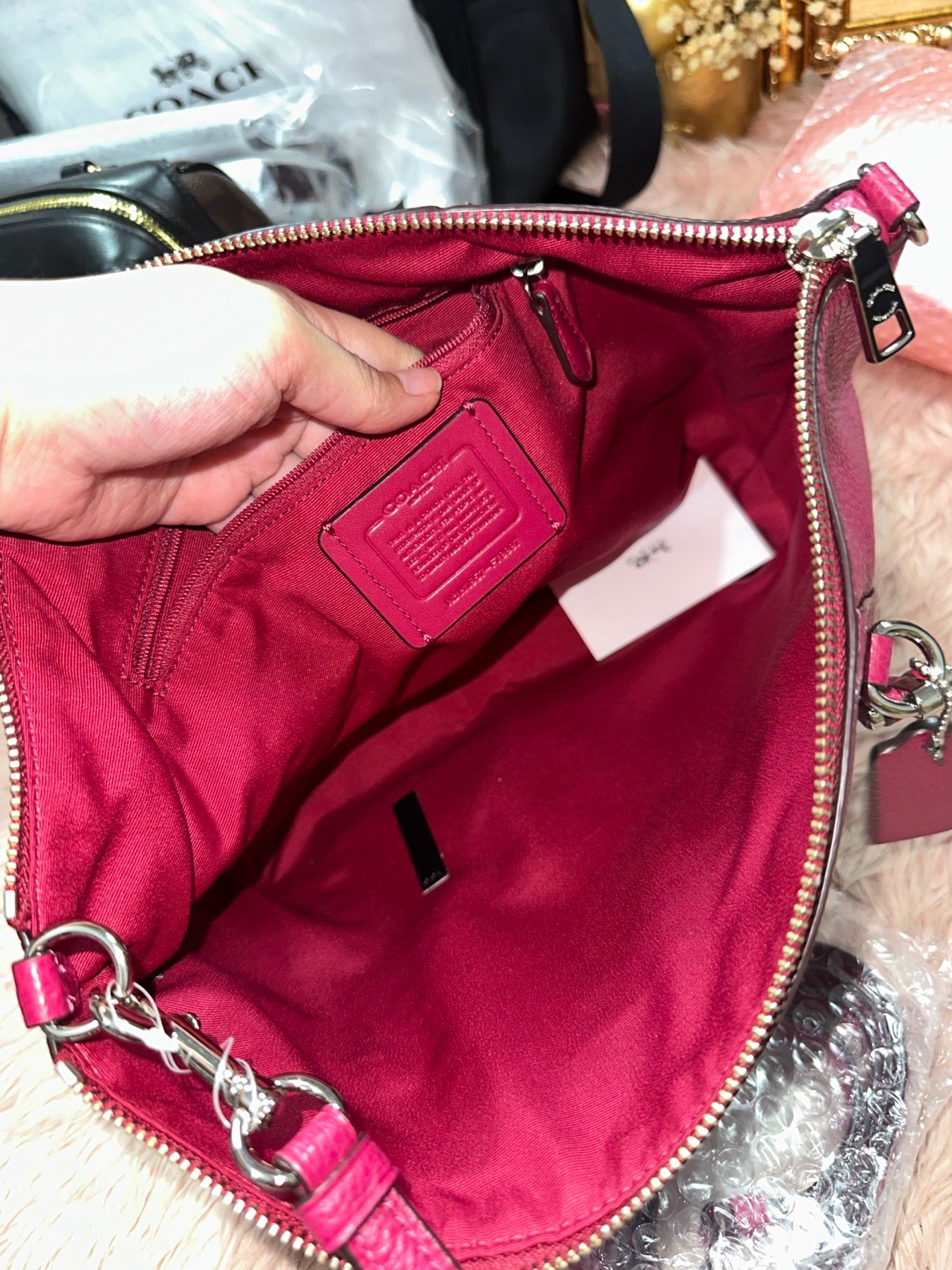 ORIG & IMPORTED COACH Prairie Satchel Bag in Fuschia Pink