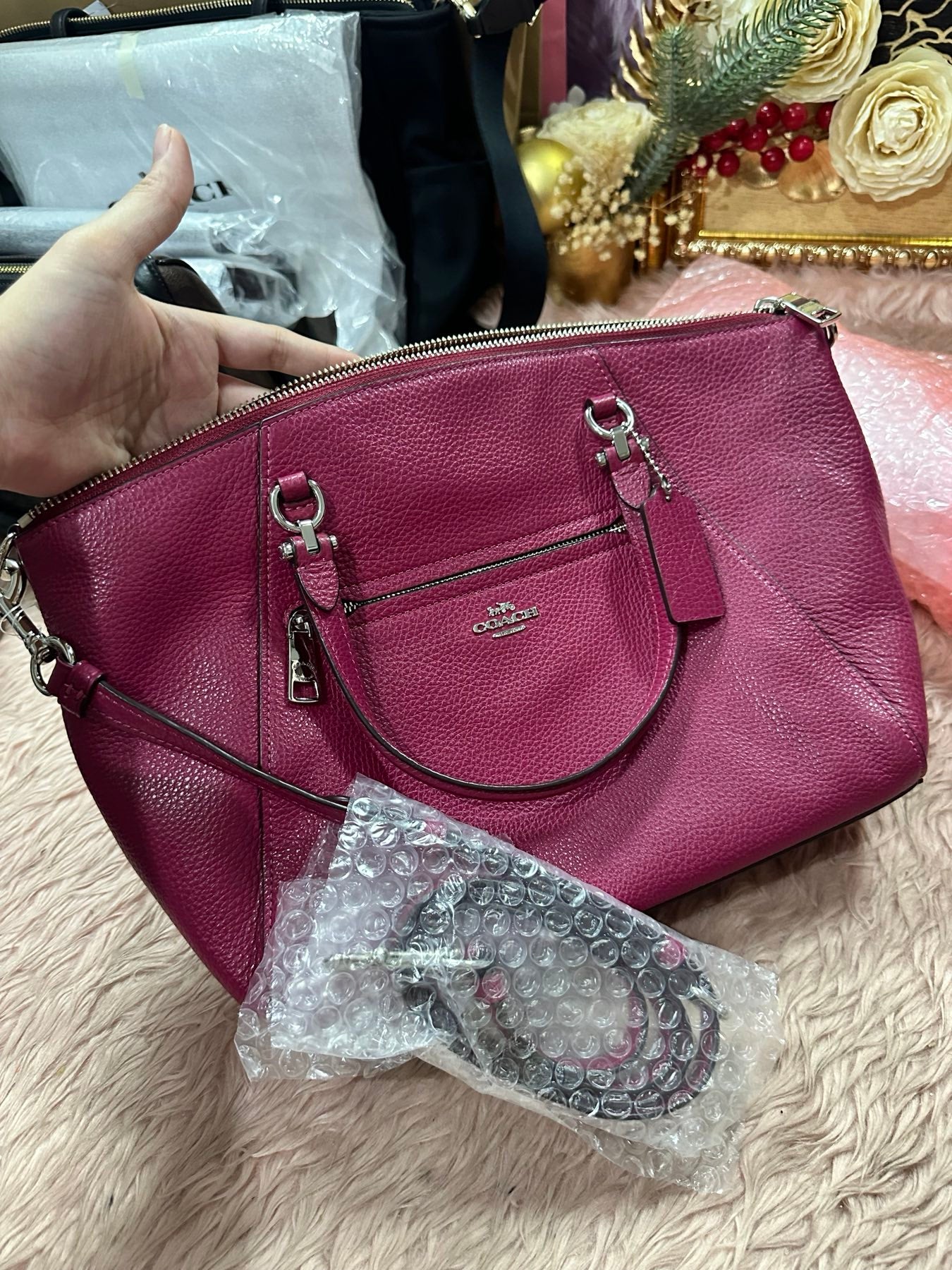 ORIG & IMPORTED COACH Prairie Satchel Bag in Fuschia Pink