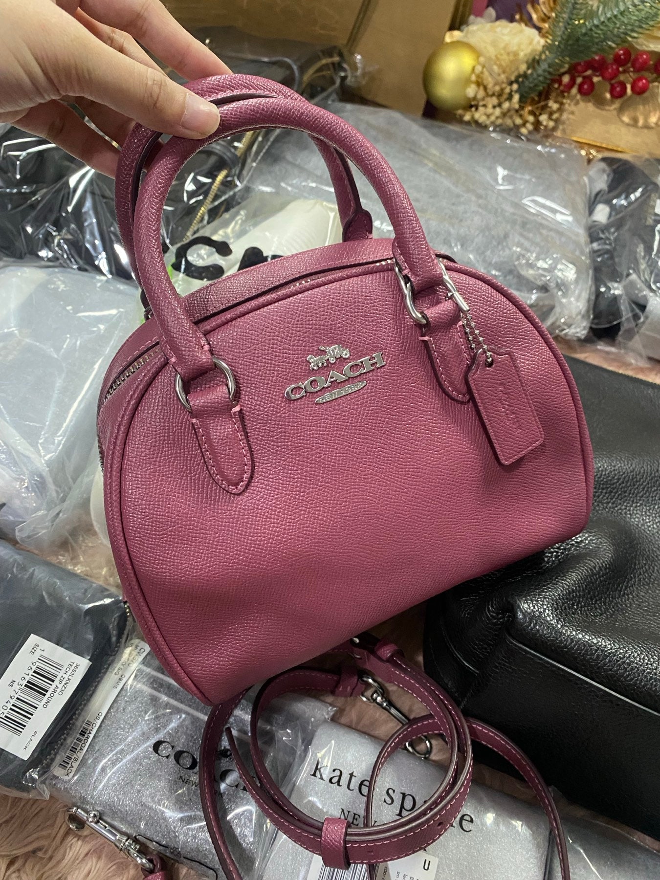 ORIG Preloved COACH Sydney Satchel Raspberry Pink Bag