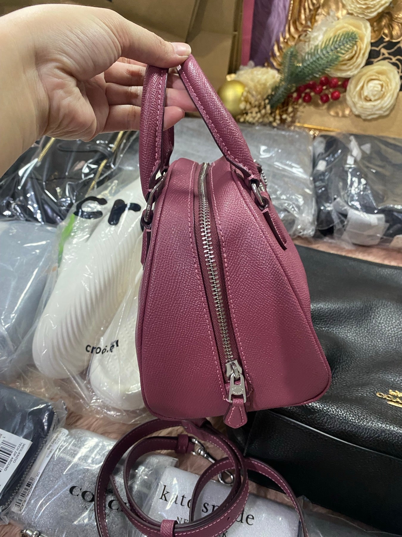 ORIG Preloved COACH Sydney Satchel Raspberry Pink Bag
