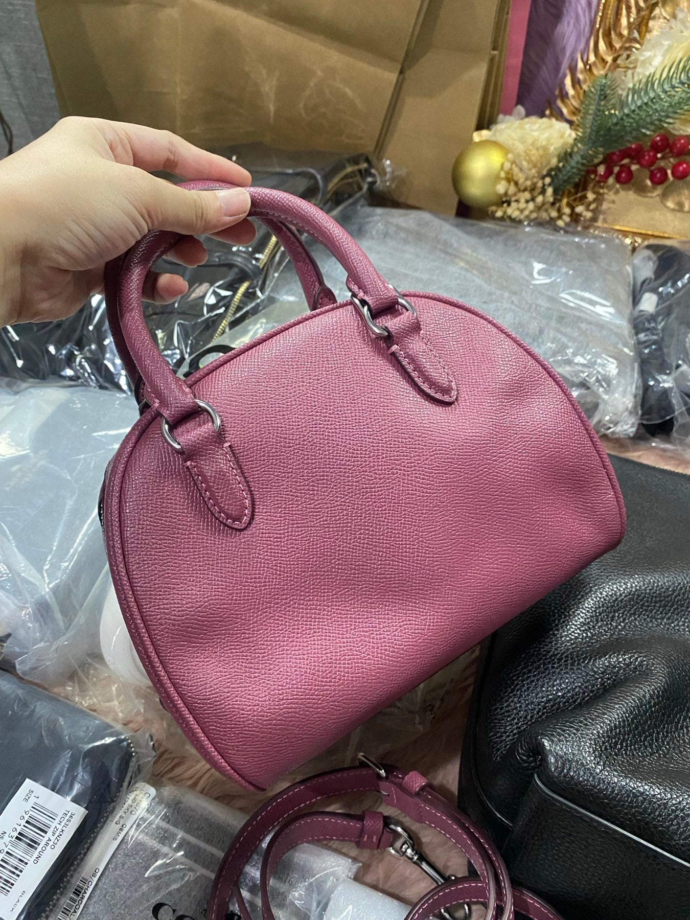 ORIG Preloved COACH Sydney Satchel Raspberry Pink Bag