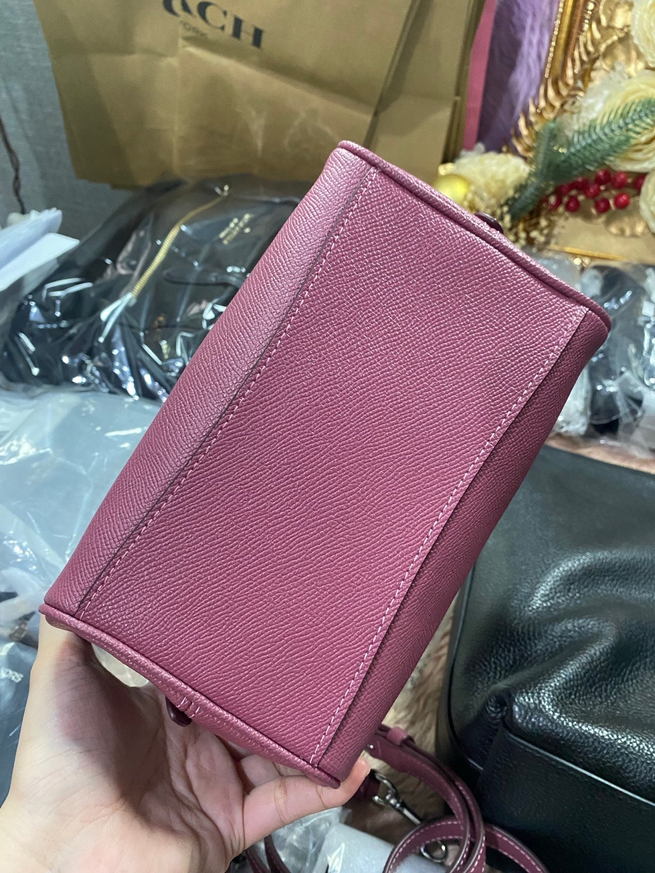 ORIG Preloved COACH Sydney Satchel Raspberry Pink Bag