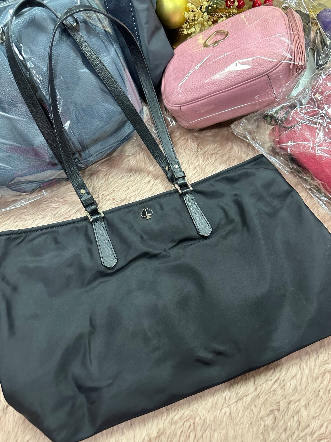 ORIG Preloved Kate Spade KS Taylor Medium Tote Nylon Black Bag