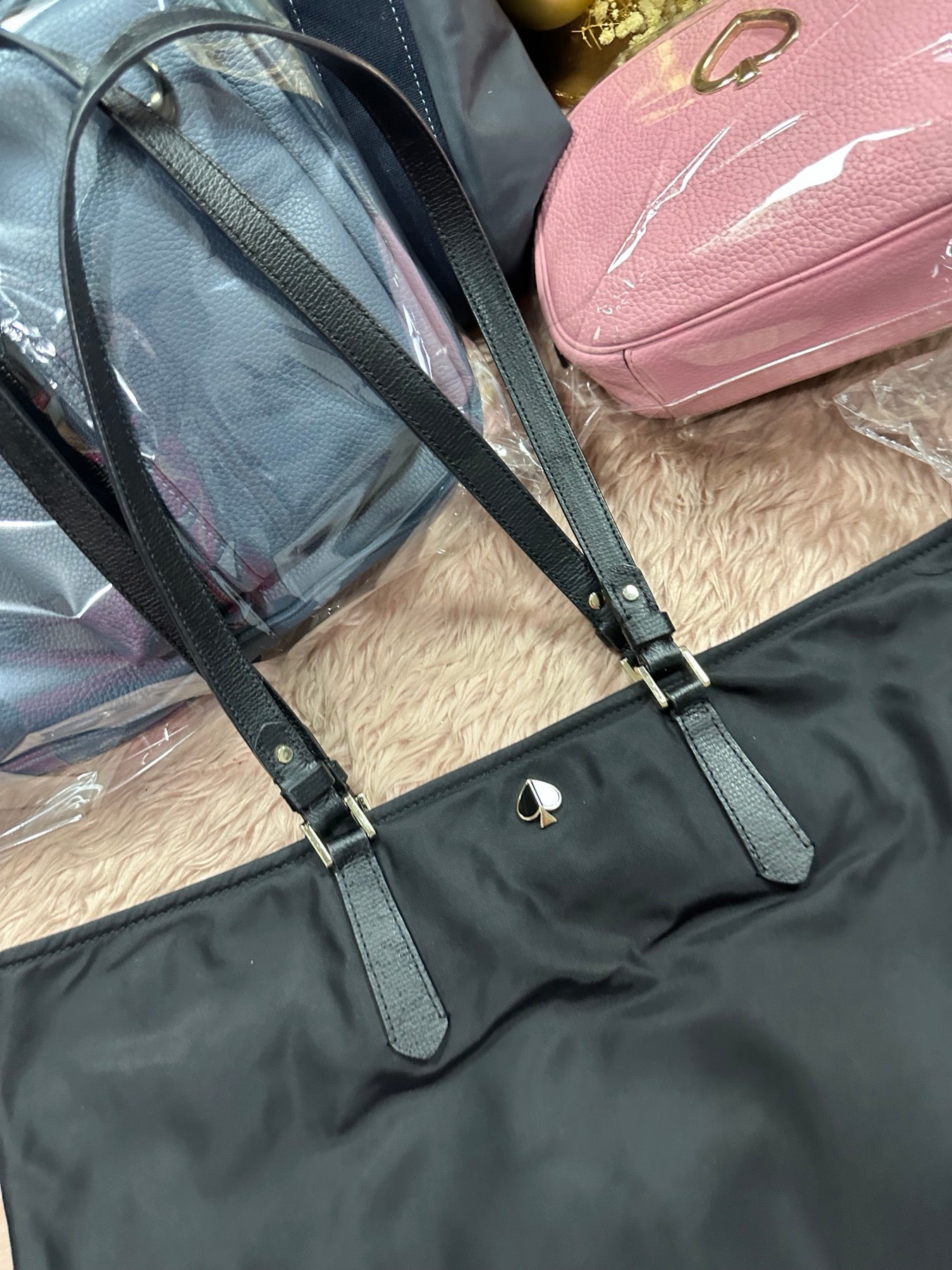 ORIG Preloved Kate Spade KS Taylor Medium Tote Nylon Black Bag