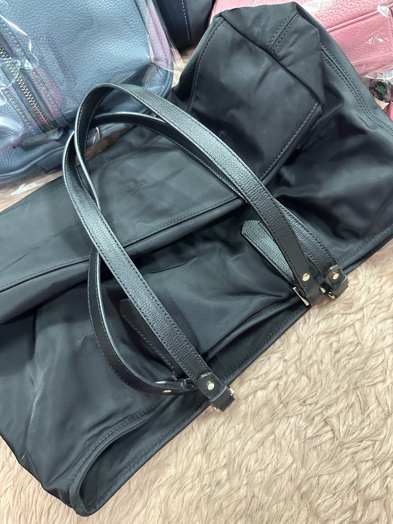 ORIG Preloved Kate Spade KS Taylor Medium Tote Nylon Black Bag