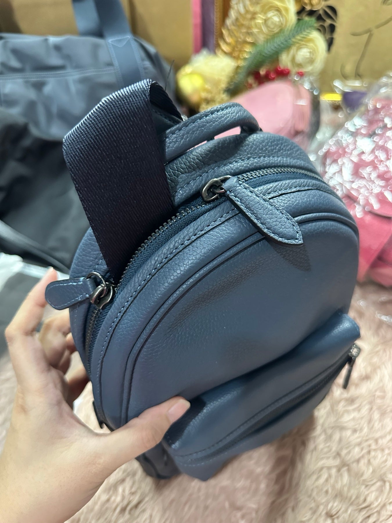 ORIG & IMPORTED Coach Retail Charter Pack Men Body Bag Blue