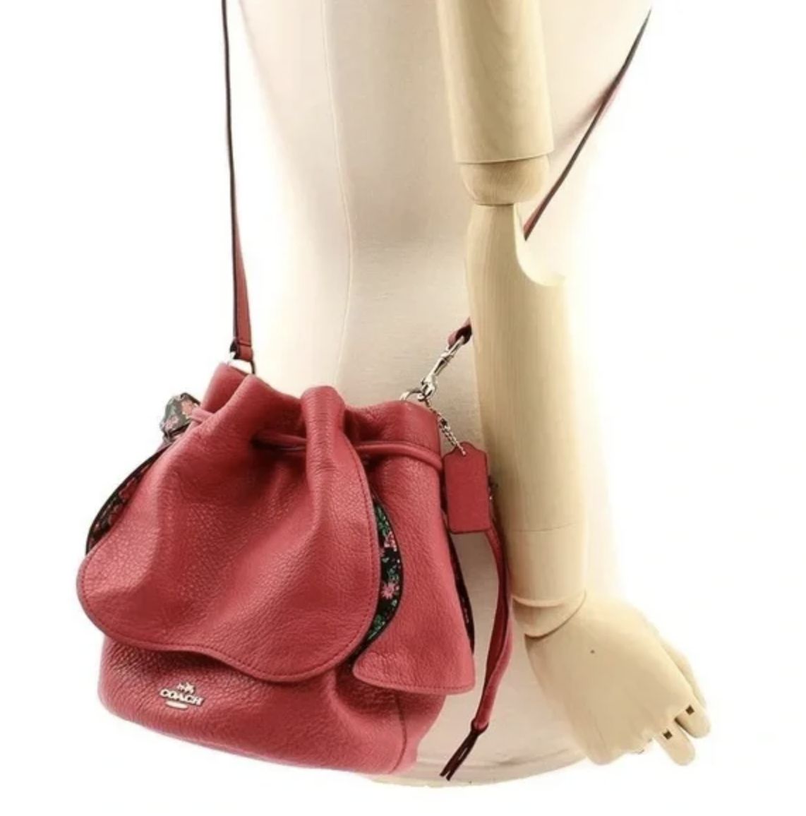 ORIG Preloved RARE Coach Drawstring Crossbody Petal Pink Bag