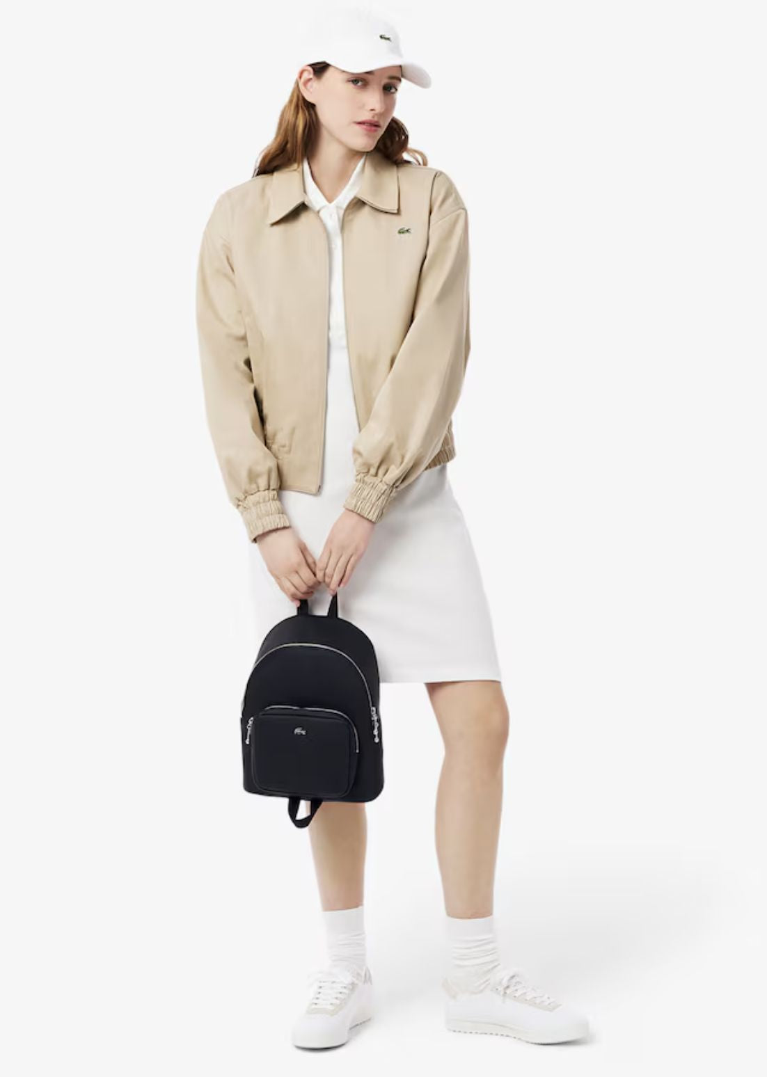 ORIG & IMPORTED LACOSTE Women's Daily City Medium Black Backpack Bag