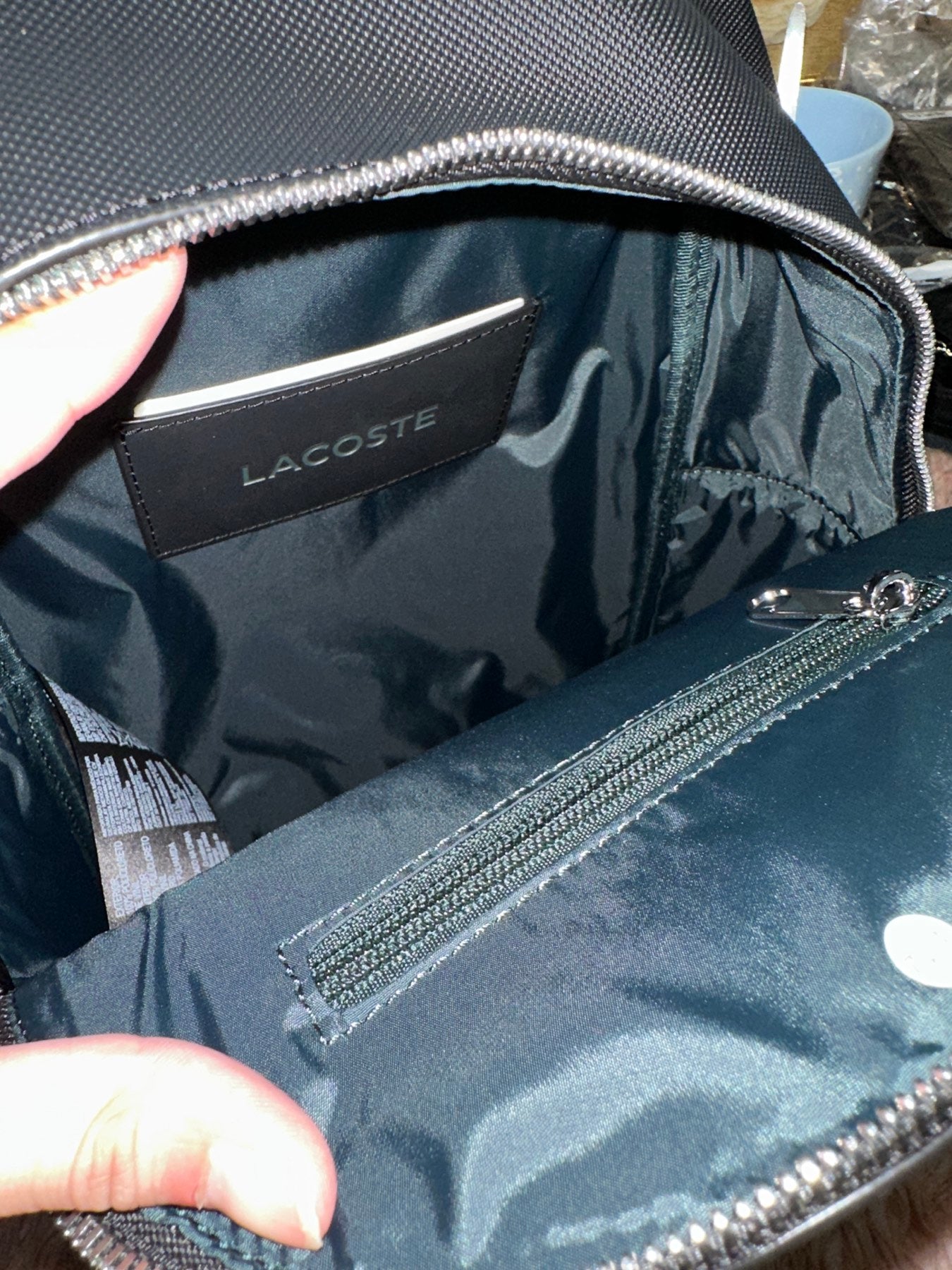 ORIG & IMPORTED LACOSTE Women's Daily City Medium Black Backpack Bag