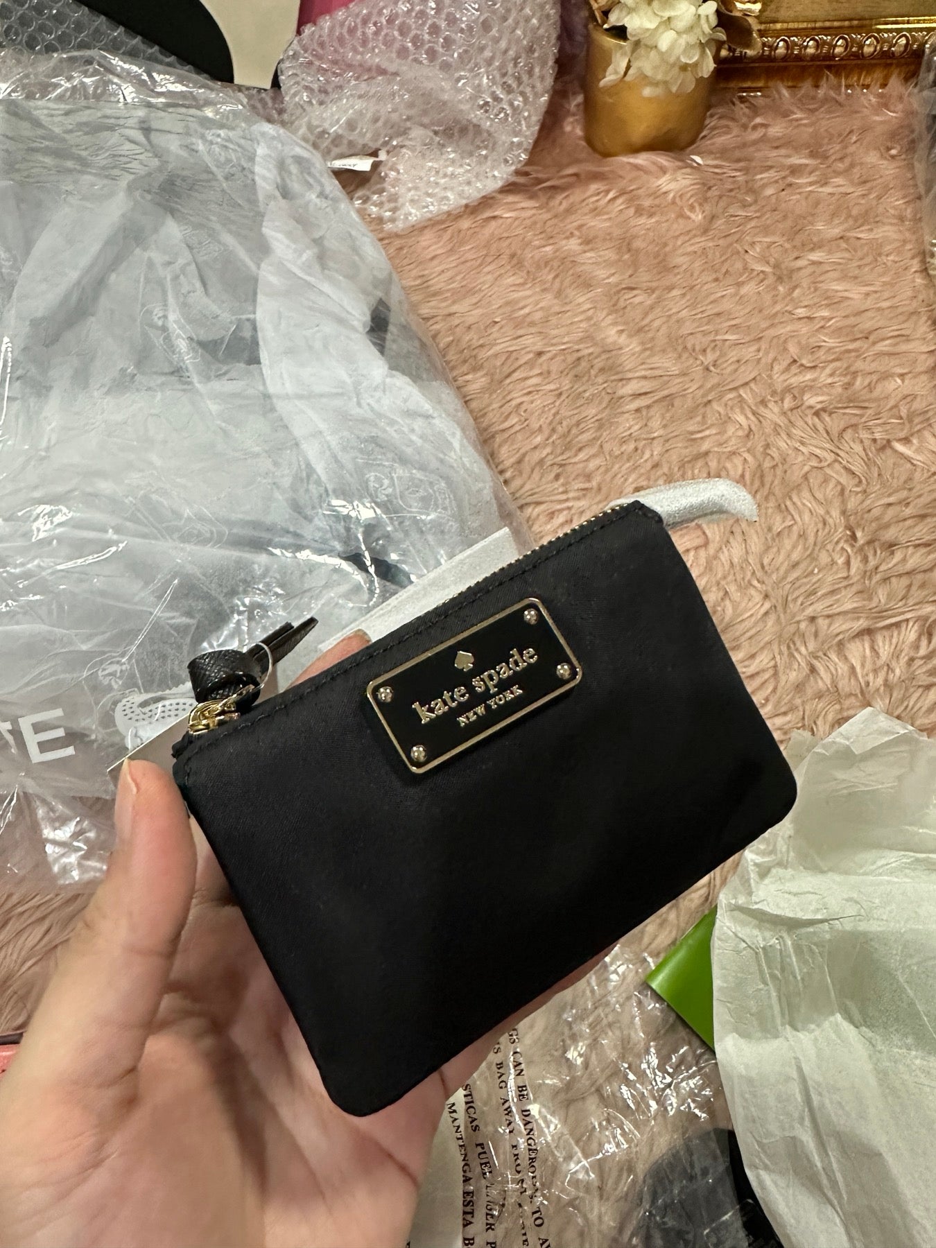 ORIG & IMPORTED KATE SPADE KS Wilson Road Mini Natasha Small Nylon Wallet Black