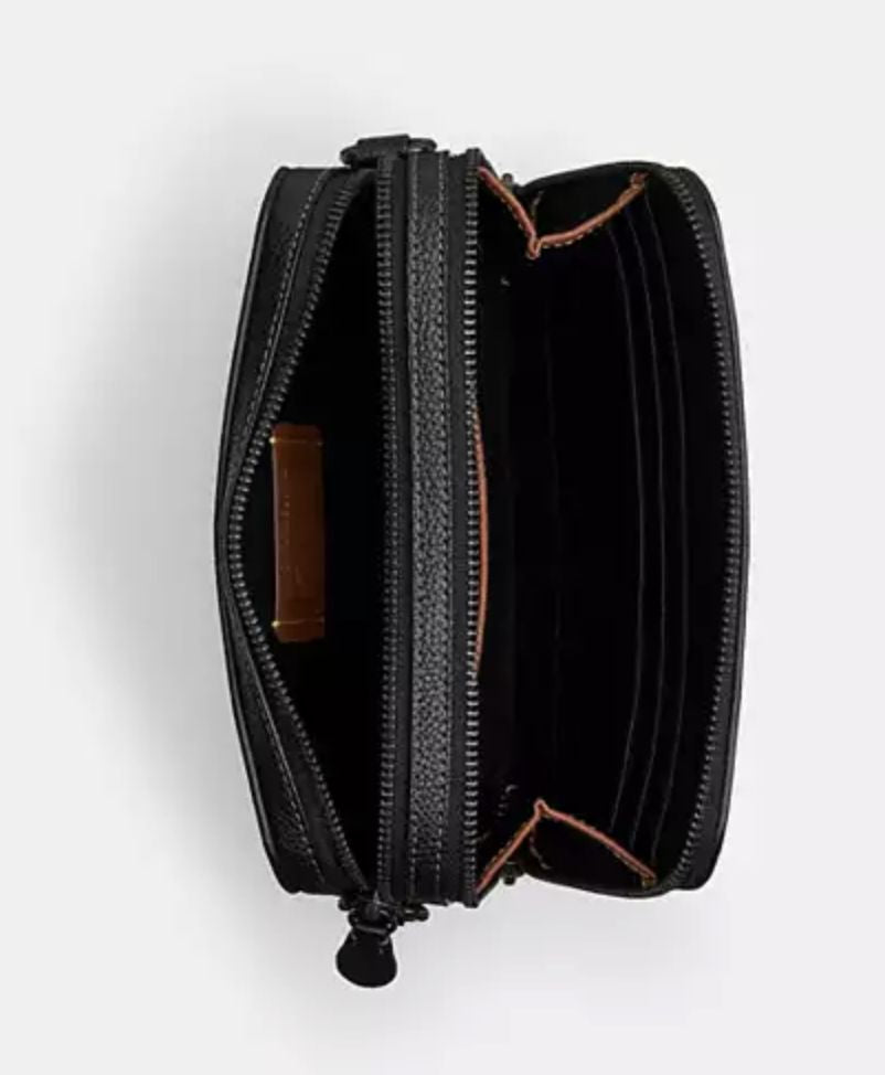 ORIG & IMPORTED Coach Charter Crossbody Small Men Black Bag 19 In Maxi Signature Leather