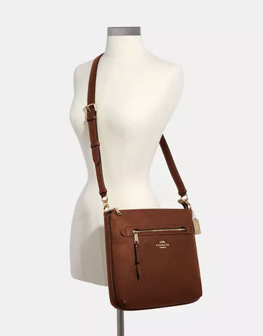 ORIG Preloved Coach Mae File Crossbody Medium Brown Bag