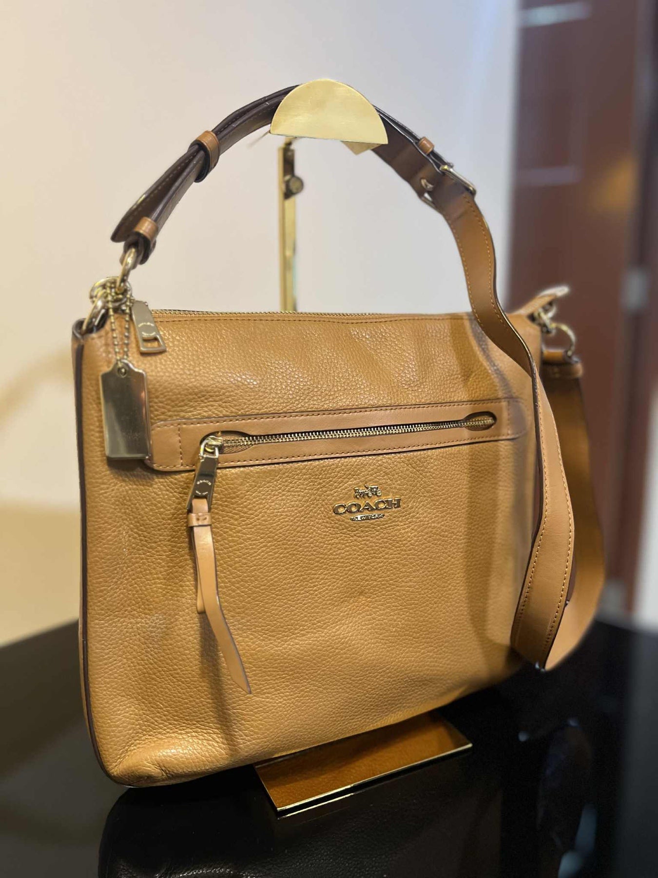 ORIG Preloved Coach Mae File Crossbody Medium Brown Bag