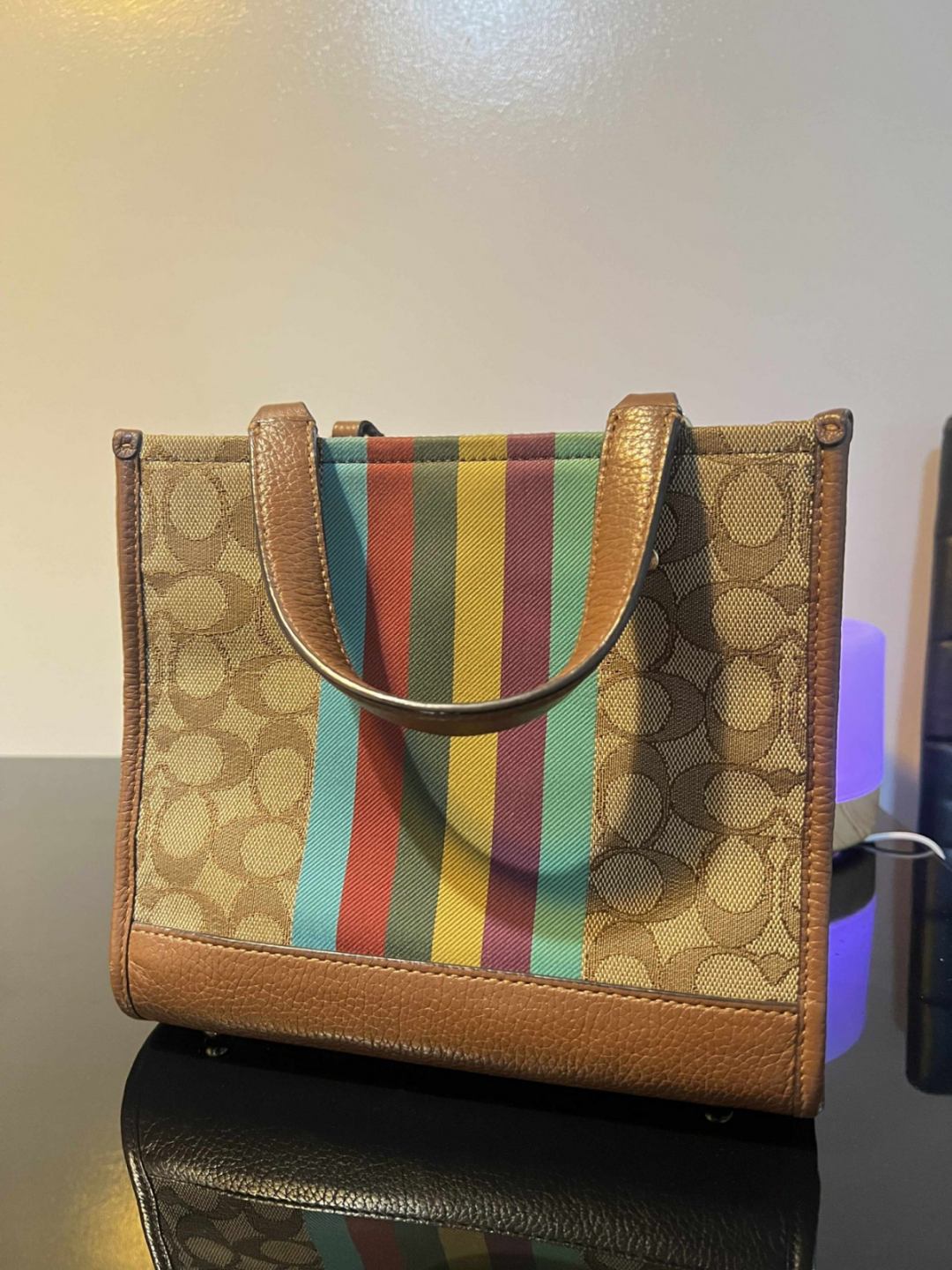 ORIG Preloved Coach Dempsey Tote 22 Small Brown Bag
