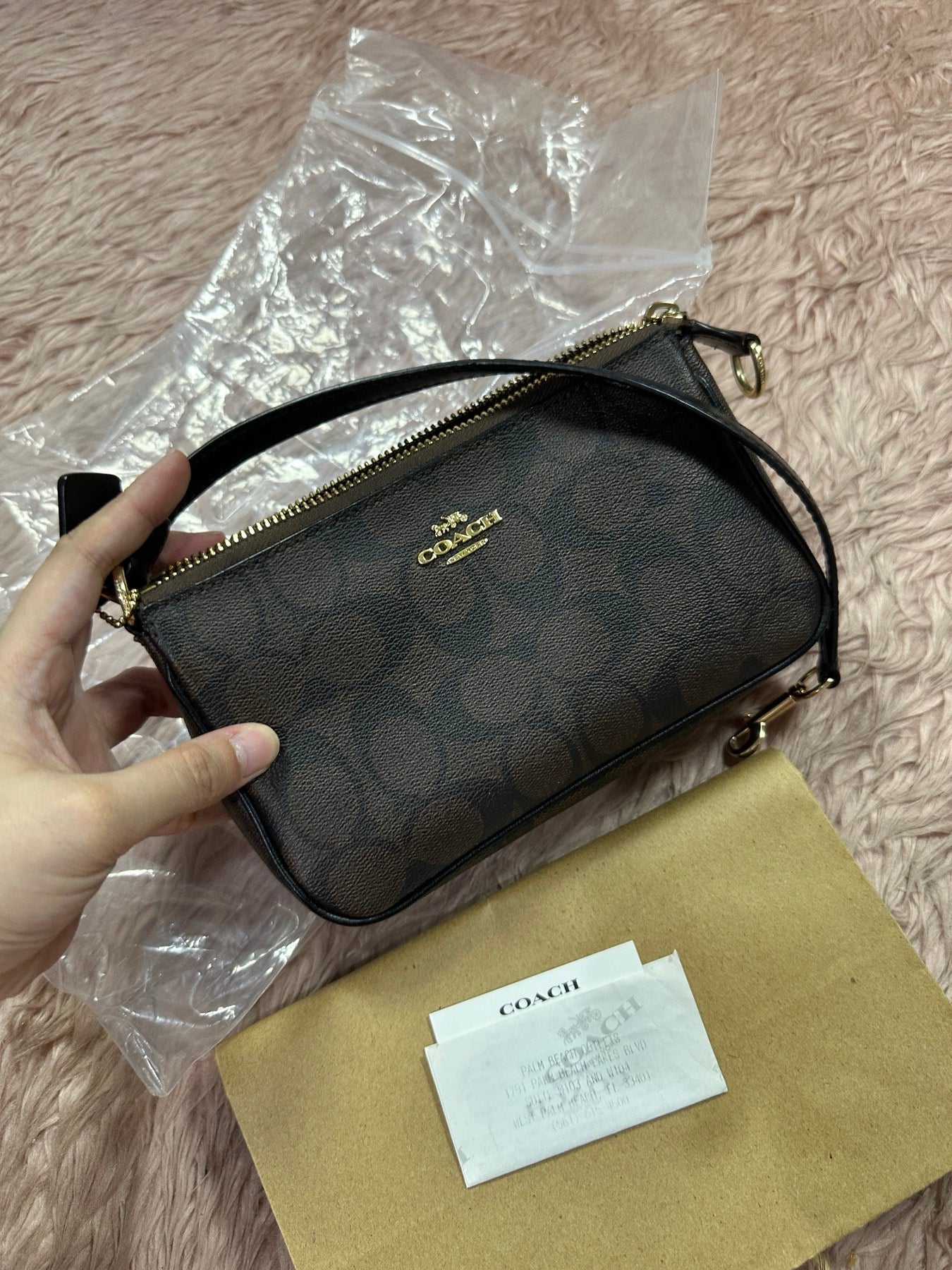 ORIG Preloved Coach Nolita 19 In Signature Canvas Brown Small Bag