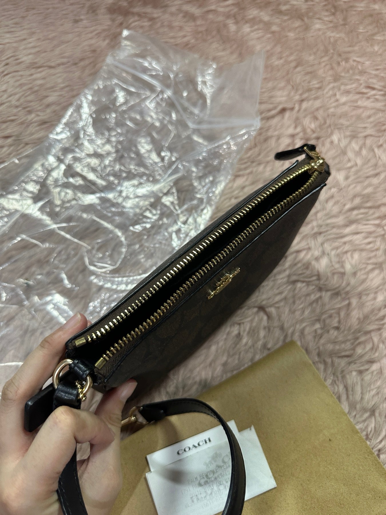 ORIG Preloved Coach Nolita 19 In Signature Canvas Brown Small Bag