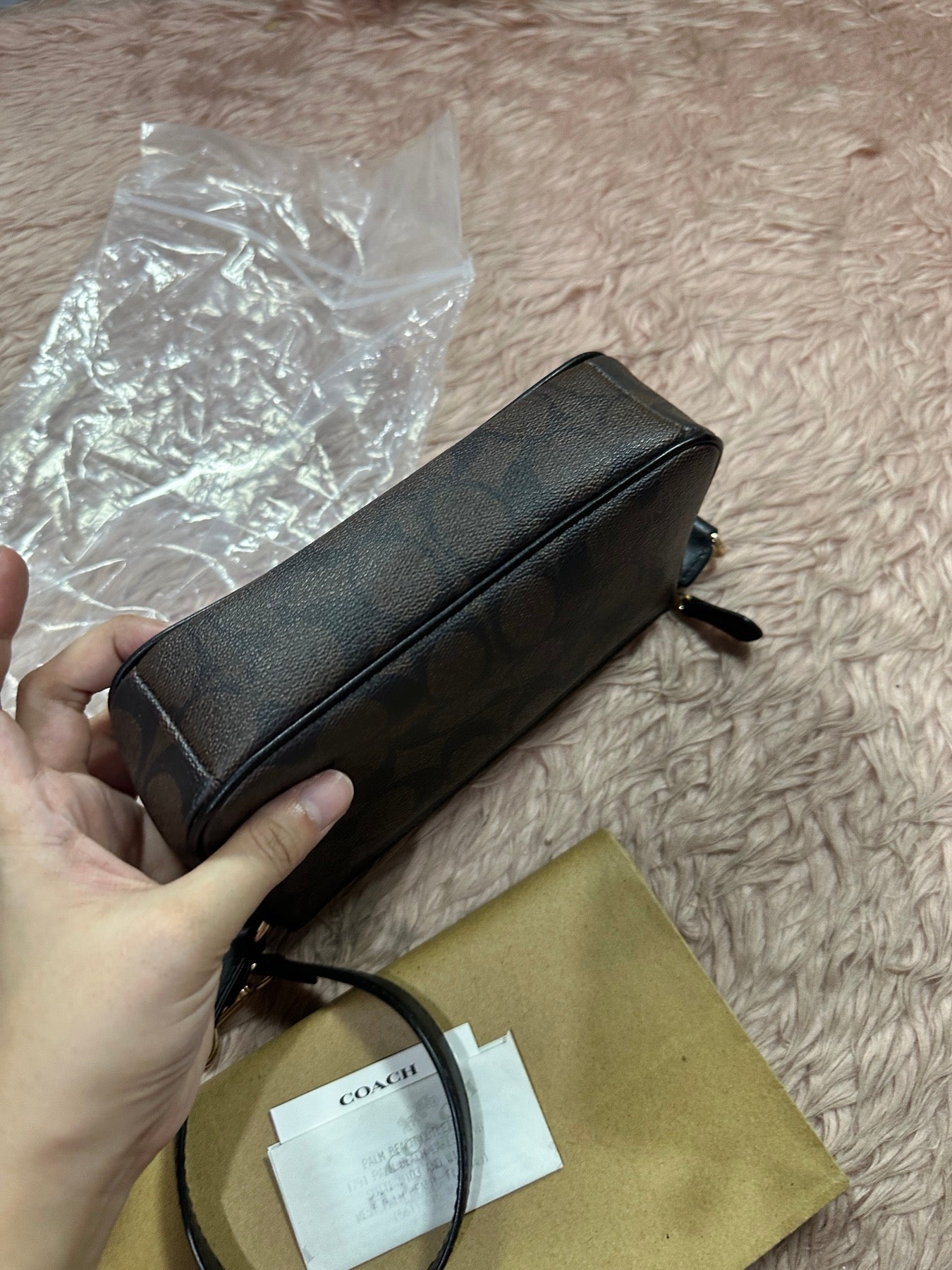 ORIG Preloved Coach Nolita 19 In Signature Canvas Brown Small Bag