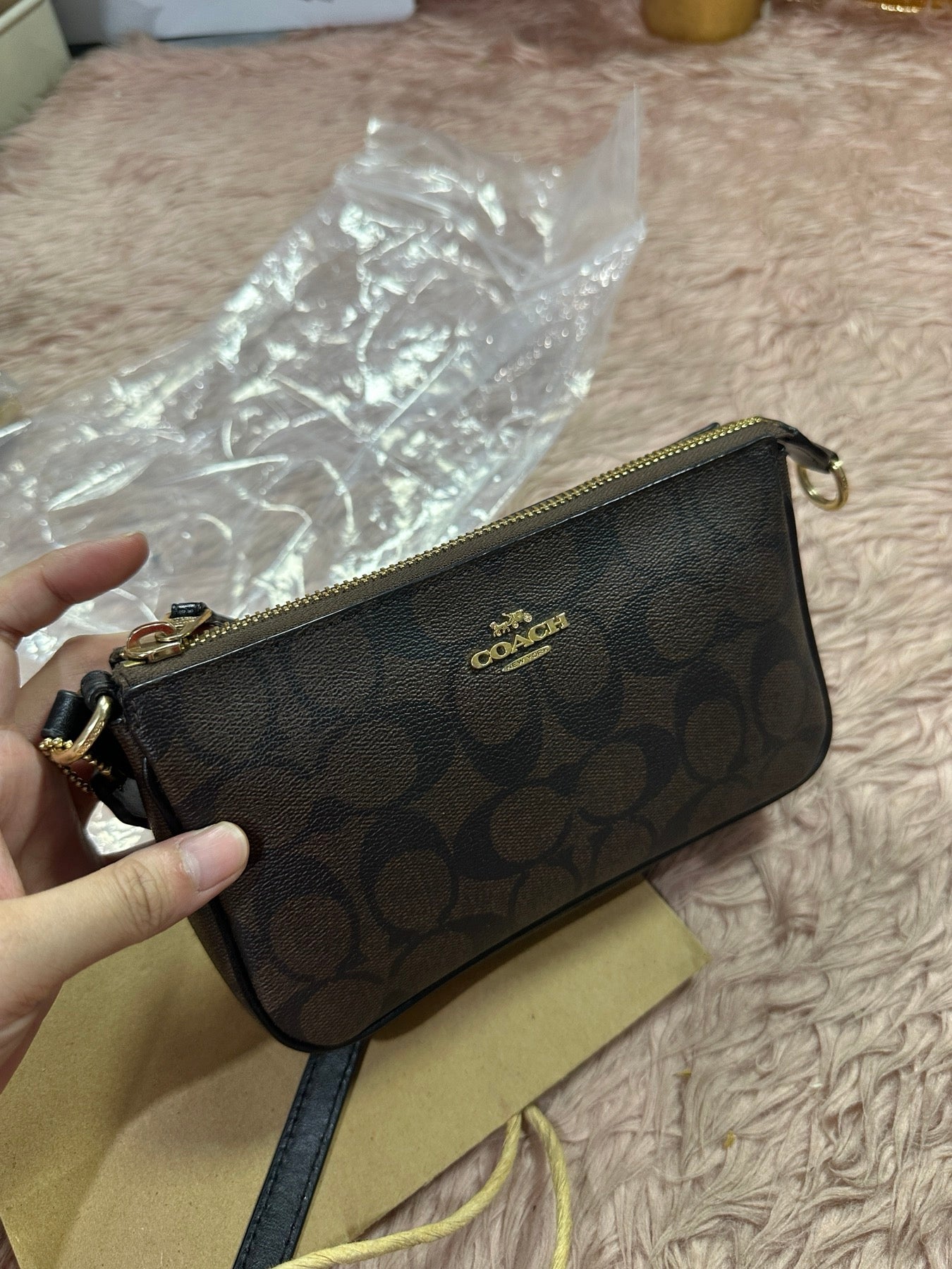 ORIG Preloved Coach Nolita 19 In Signature Canvas Brown Small Bag
