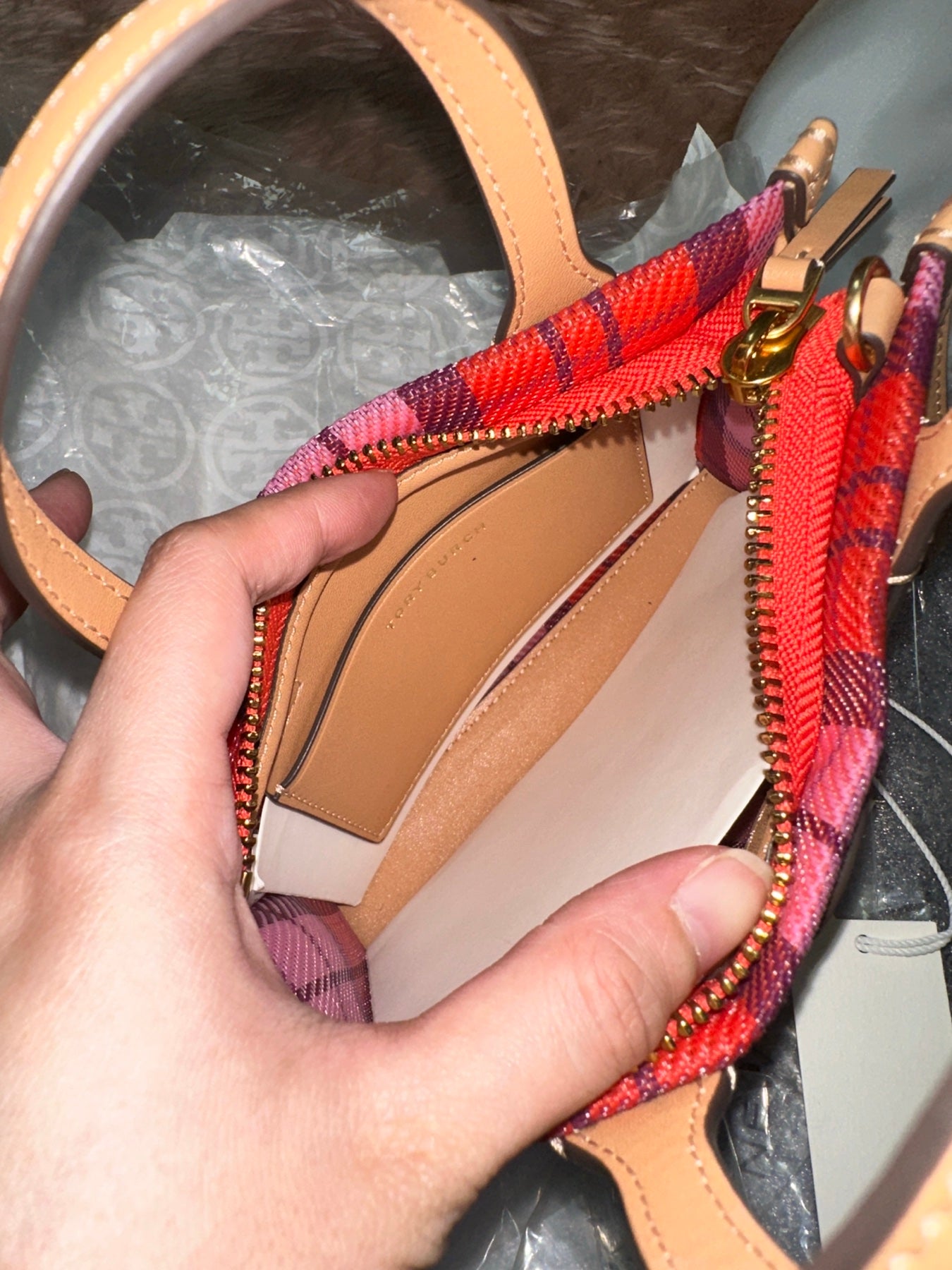 ORIG Preloved Tory Burch Nylon Mesh Mini Tote Pink Bag