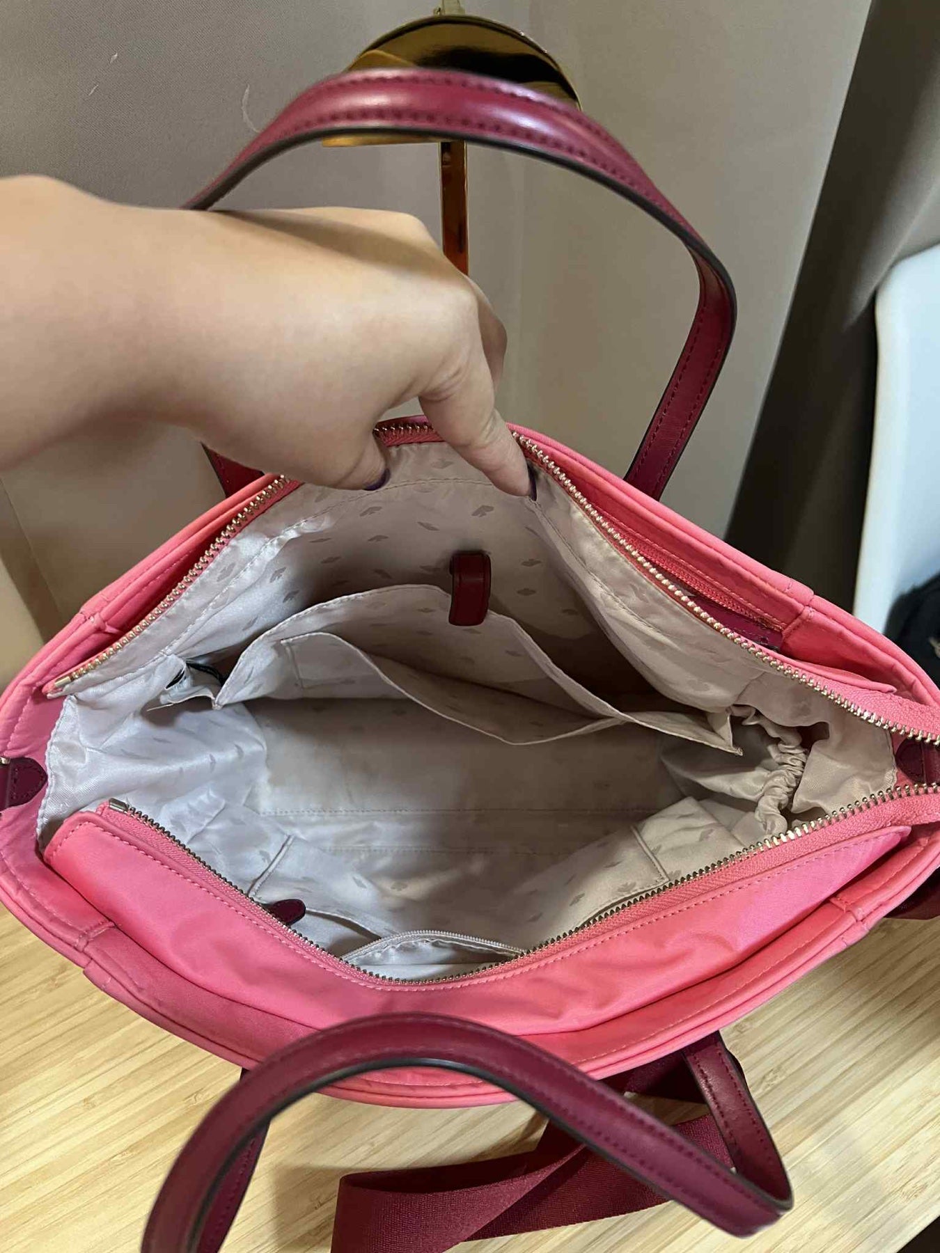 ORIG Preloved KATE SPADE KS Chelsea Medium Satchel Pink Nylon Bag