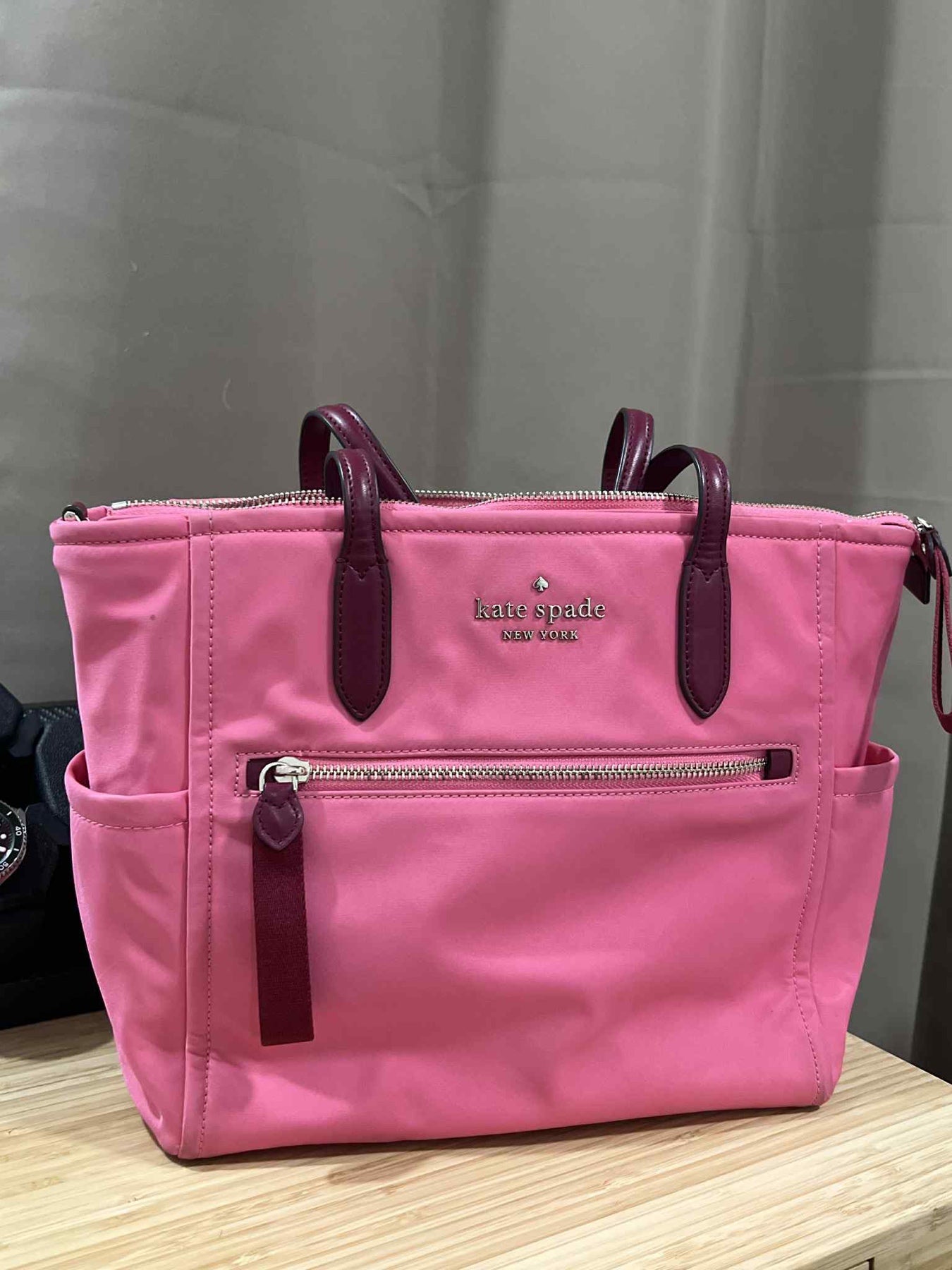 ORIG Preloved KATE SPADE KS Chelsea Medium Satchel Pink Nylon Bag