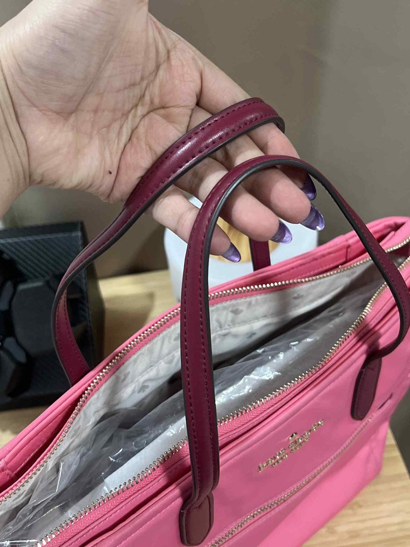 ORIG Preloved KATE SPADE KS Chelsea Medium Satchel Pink Nylon Bag
