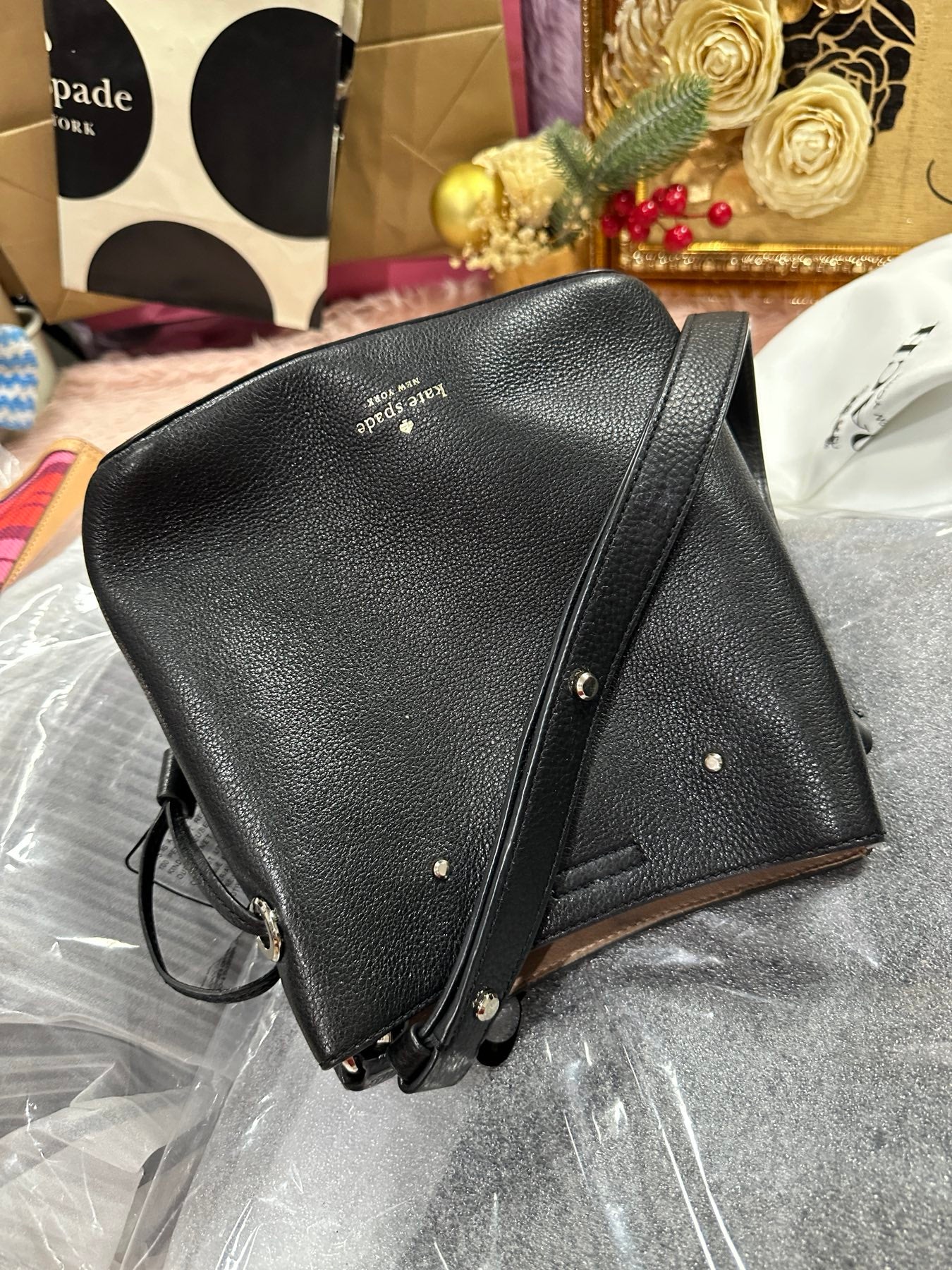 ORIG Preloved KATE SPADE KS Marti Small Bucket Black Bag