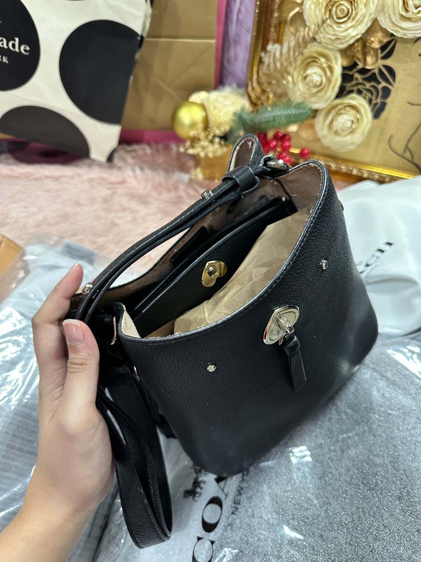 ORIG Preloved KATE SPADE KS Marti Small Bucket Black Bag