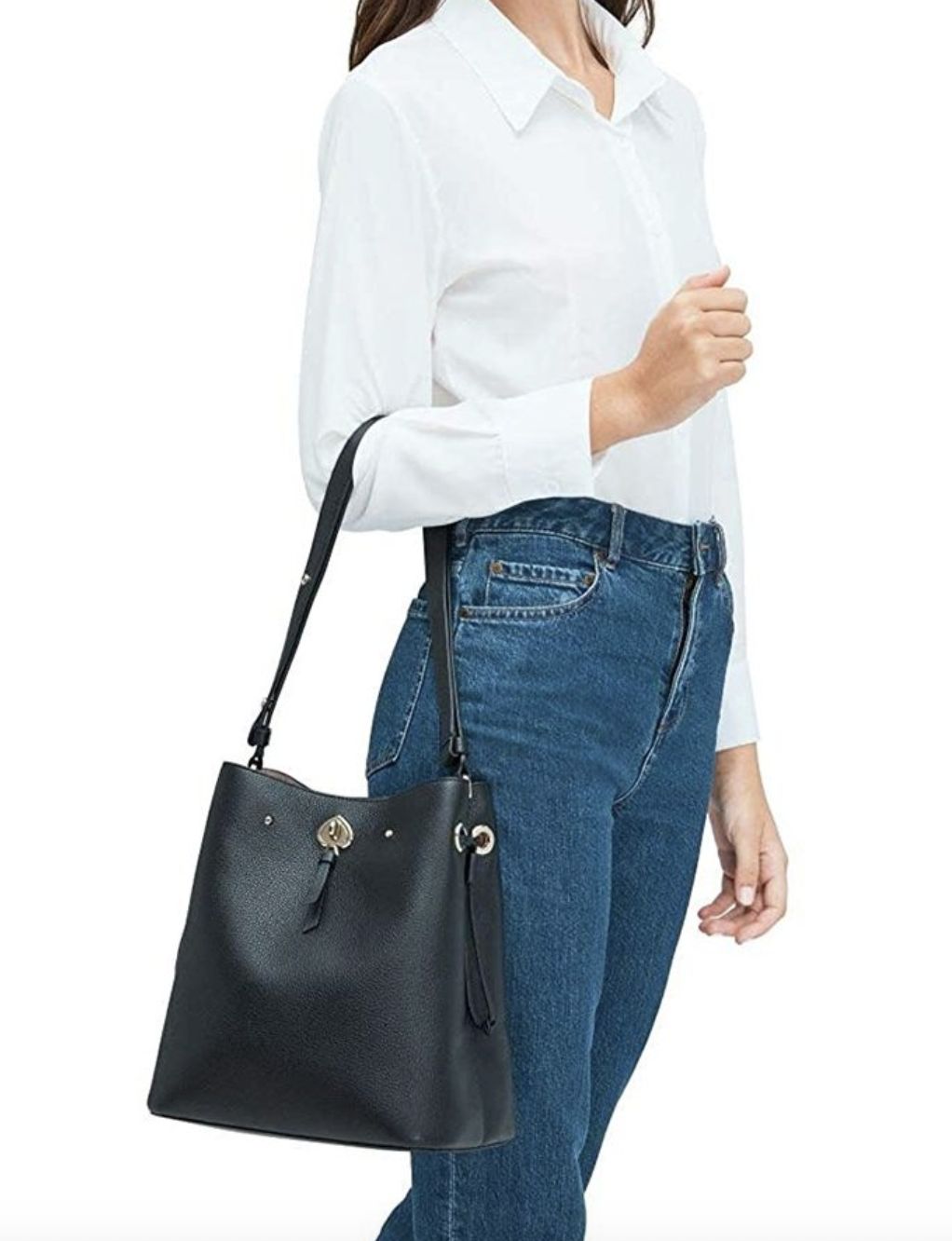 ORIG Preloved KATE SPADE KS Marti Large Bucket Black Bag