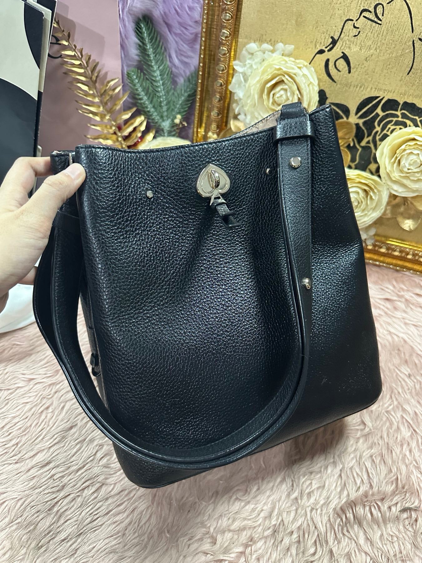 ORIG Preloved KATE SPADE KS Marti Large Bucket Black Bag