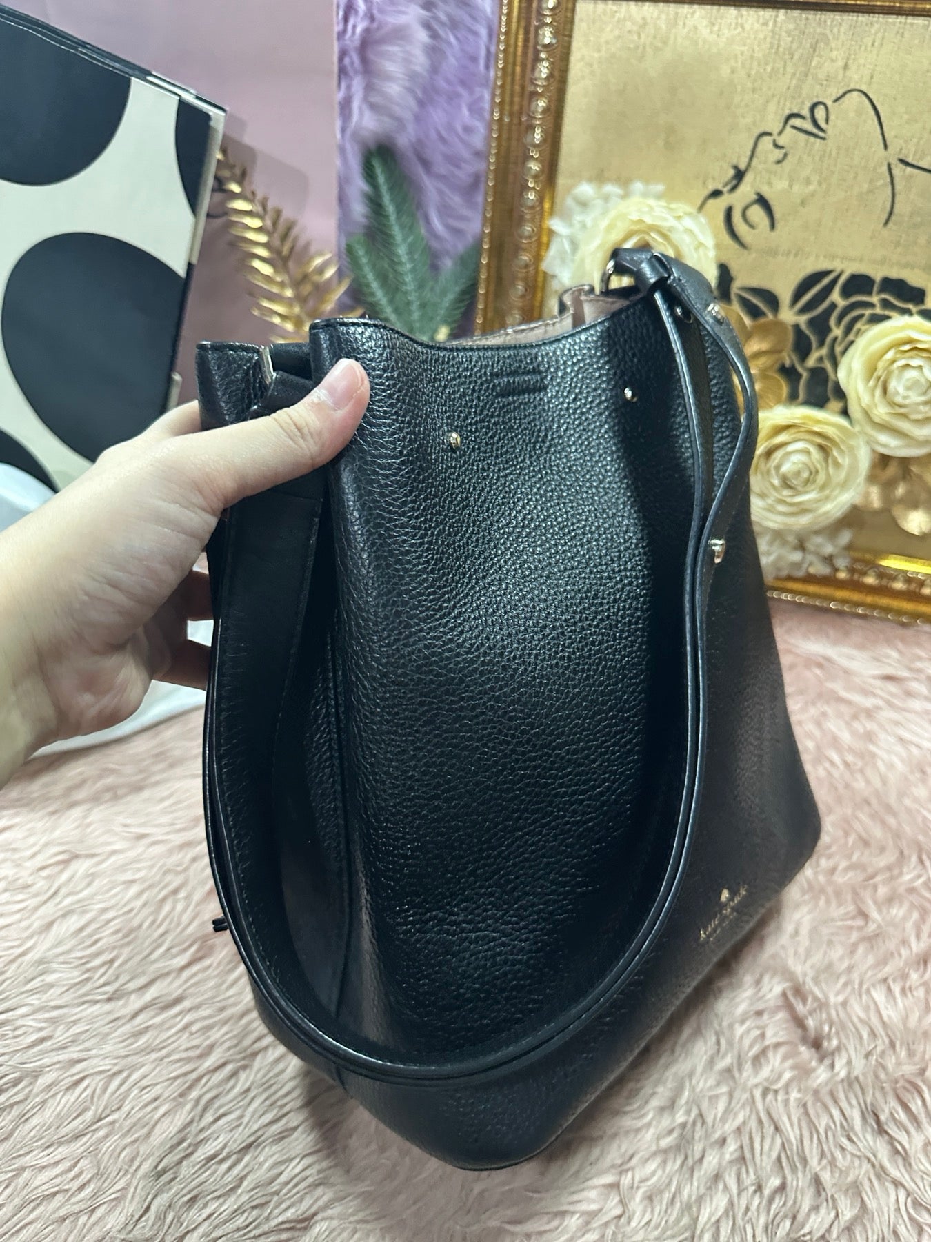 ORIG Preloved KATE SPADE KS Marti Large Bucket Black Bag