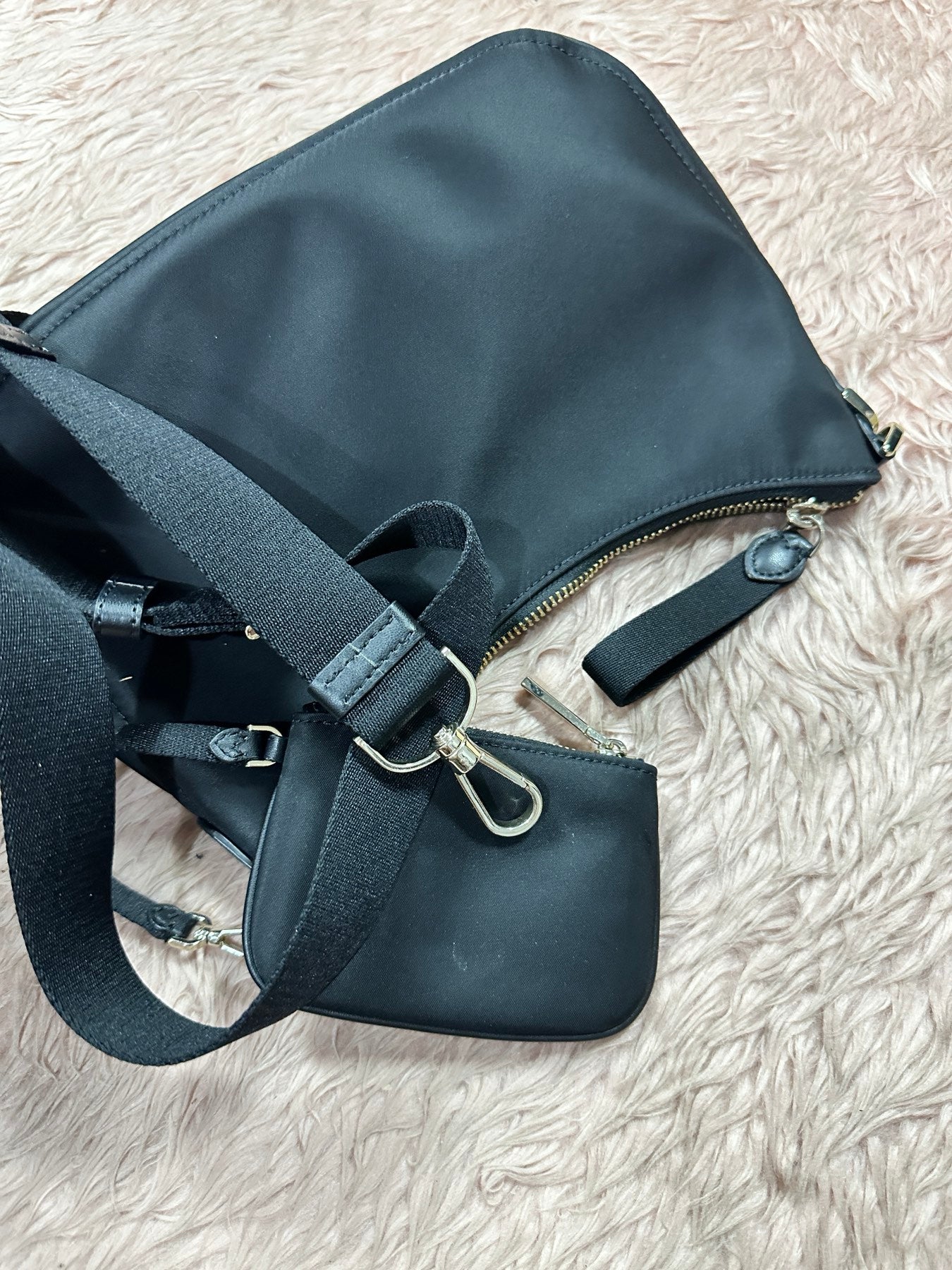 ORIG Preloved KATE SPADE KS Chelsea Nylon Crossbody Black Bag with Pouch