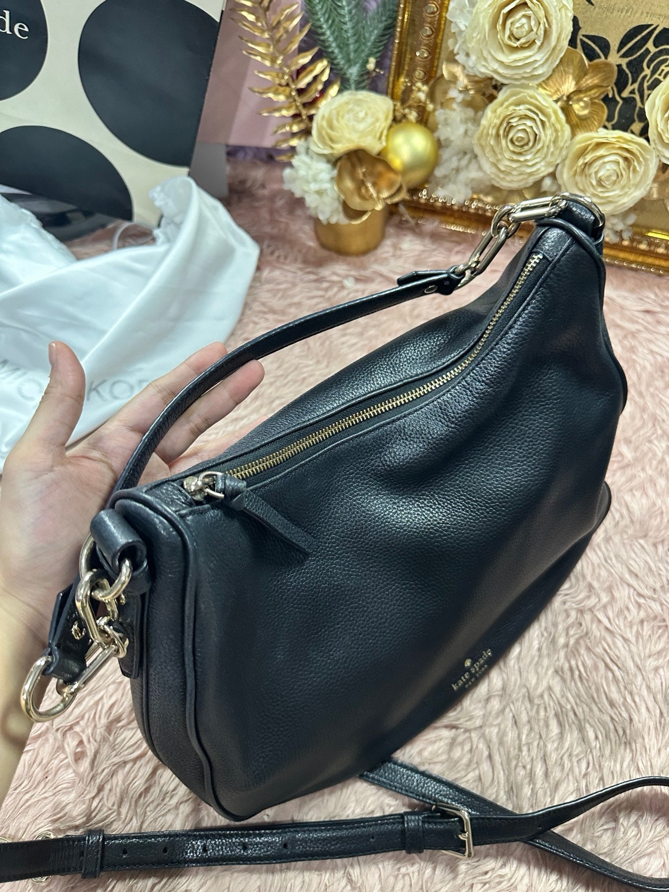 ORIG Preloved KATE SPADE KS Mulberry Street Vivian Shoulder Large Black Bag