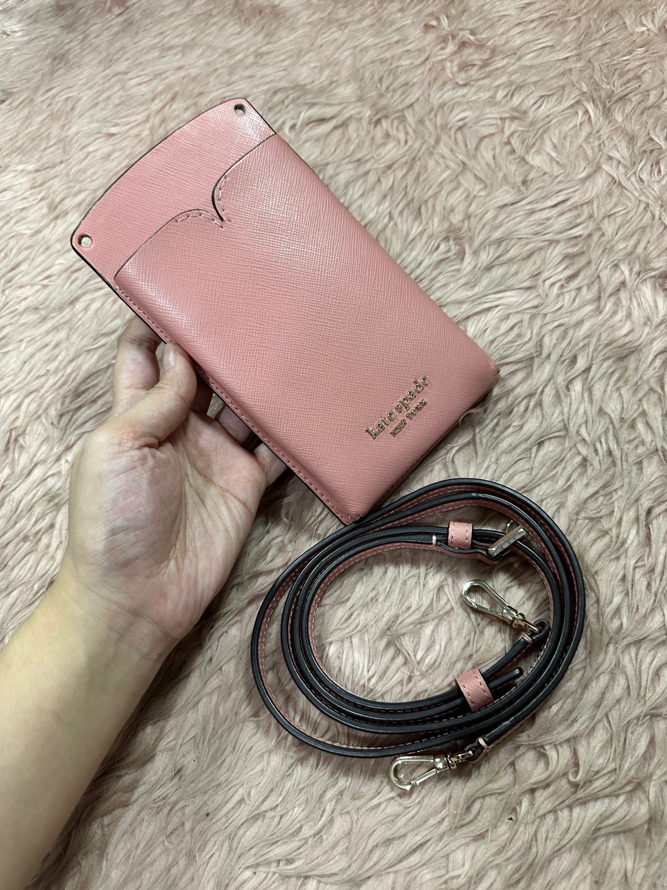 ORIG Preloved KATE SPADE KS Spencer Slim Crossbody Phone Small Pink Bag