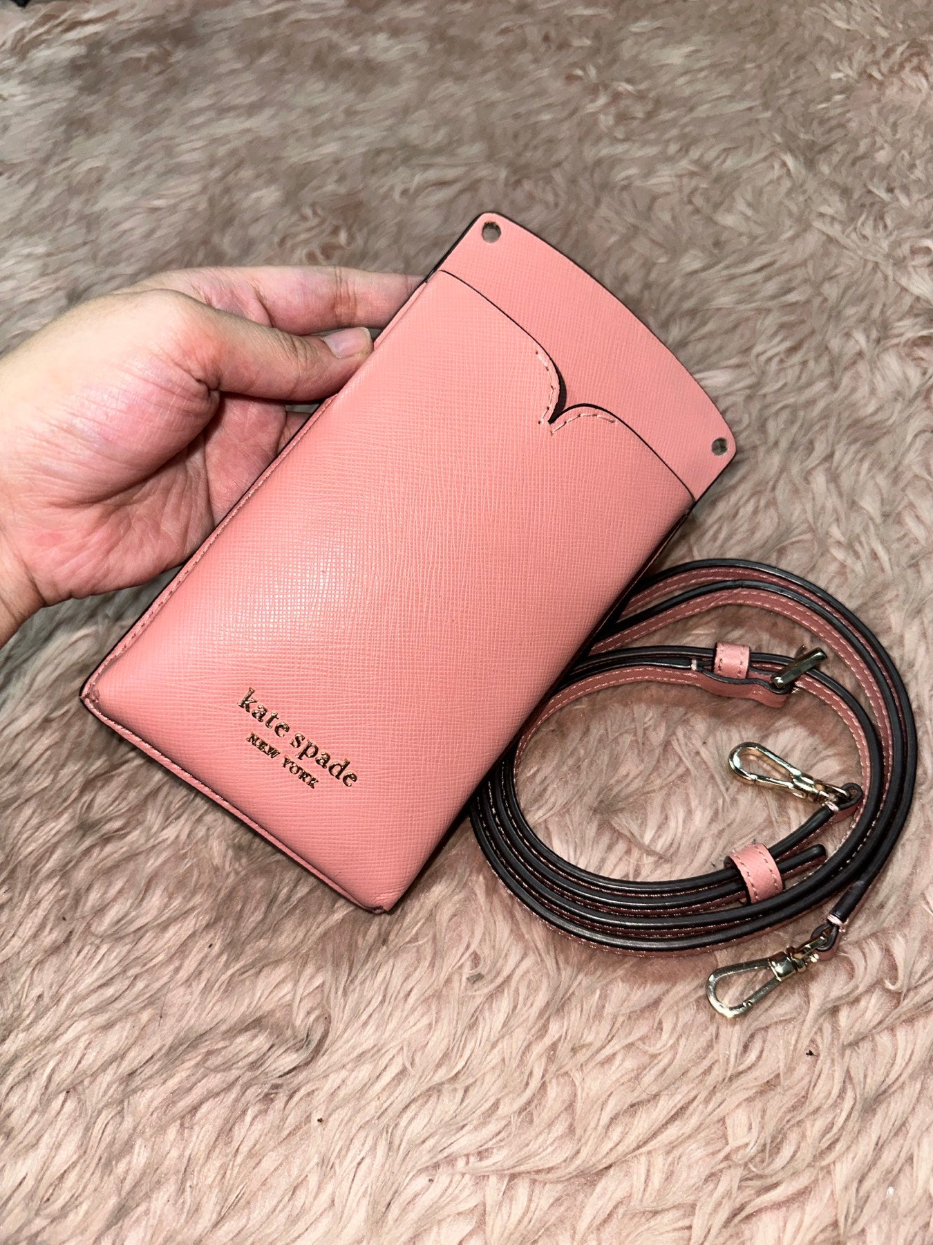 ORIG Preloved KATE SPADE KS Spencer Slim Crossbody Phone Small Pink Bag